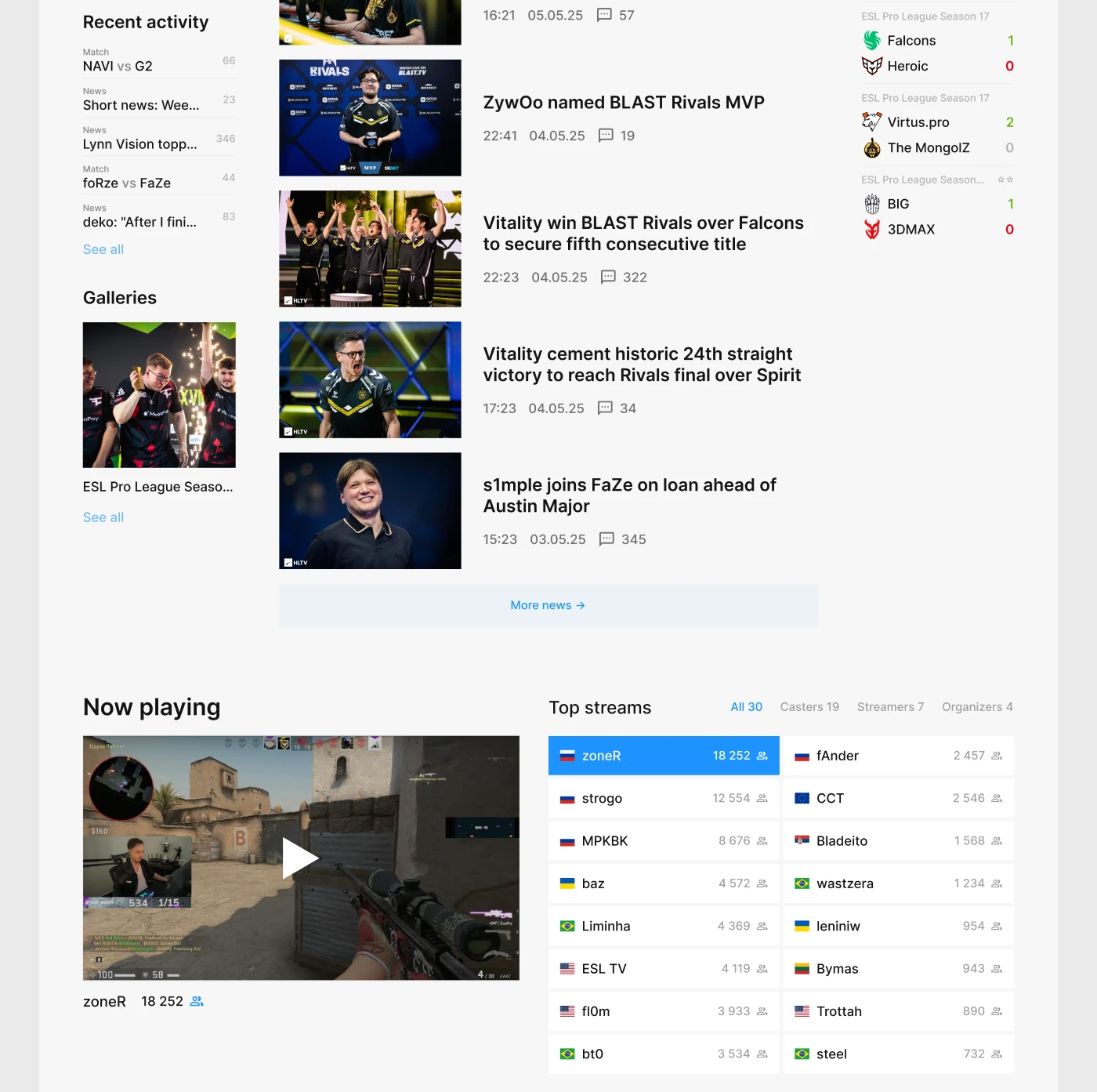 hltv.org — esport portal — Изображение №4 — Интерфейсы, Графика на Dprofile