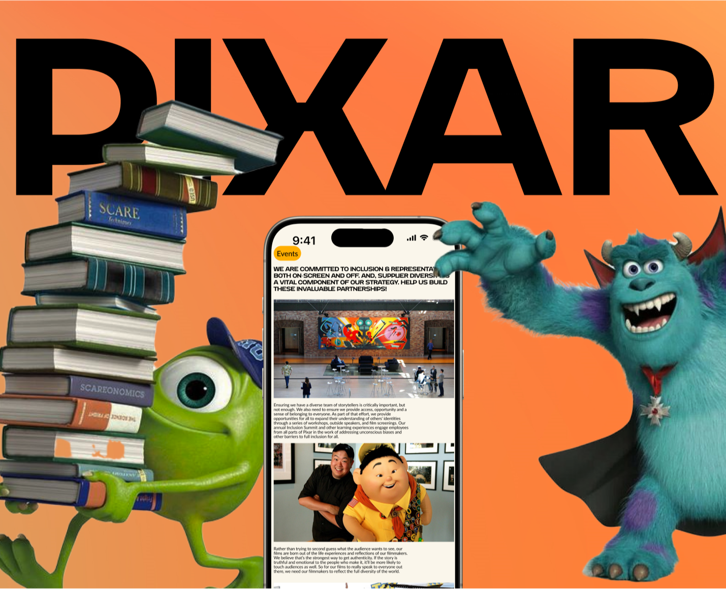 PIXAR redesign/corporate website на Dprofile