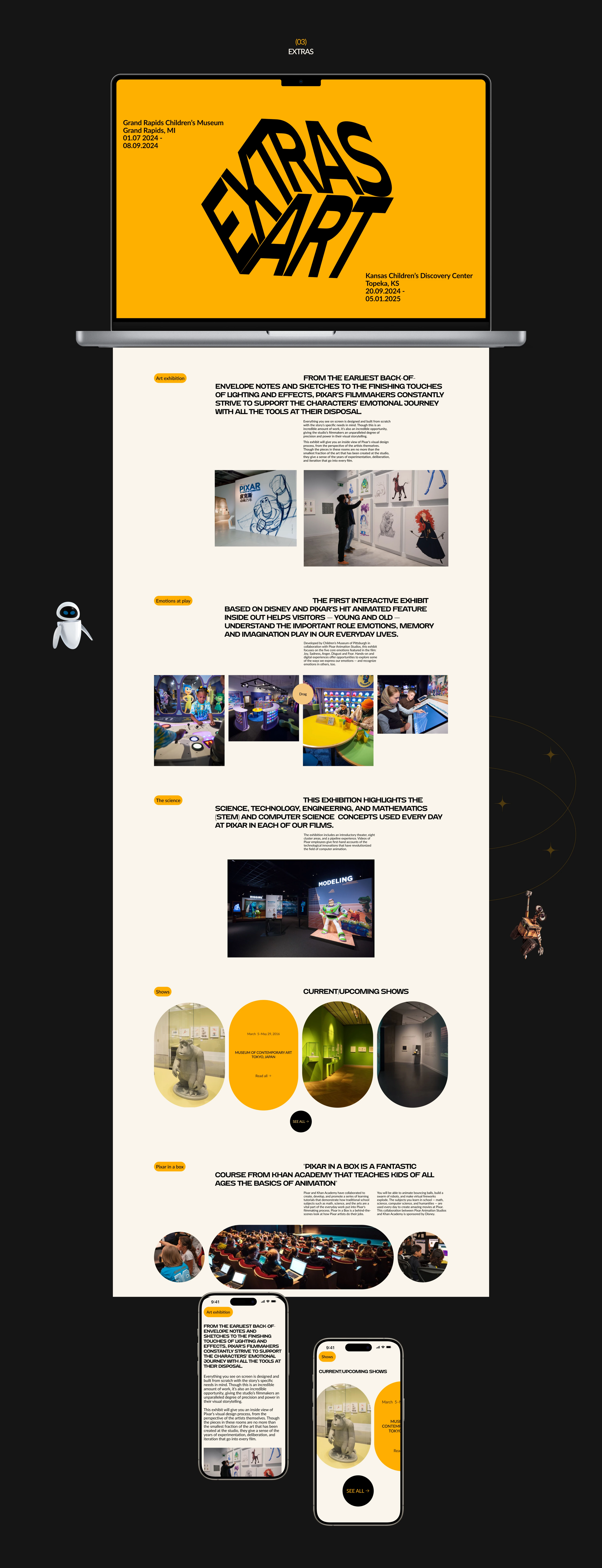 PIXAR redesign/corporate website — Изображение №6 — Интерфейсы, Брендинг на Dprofile