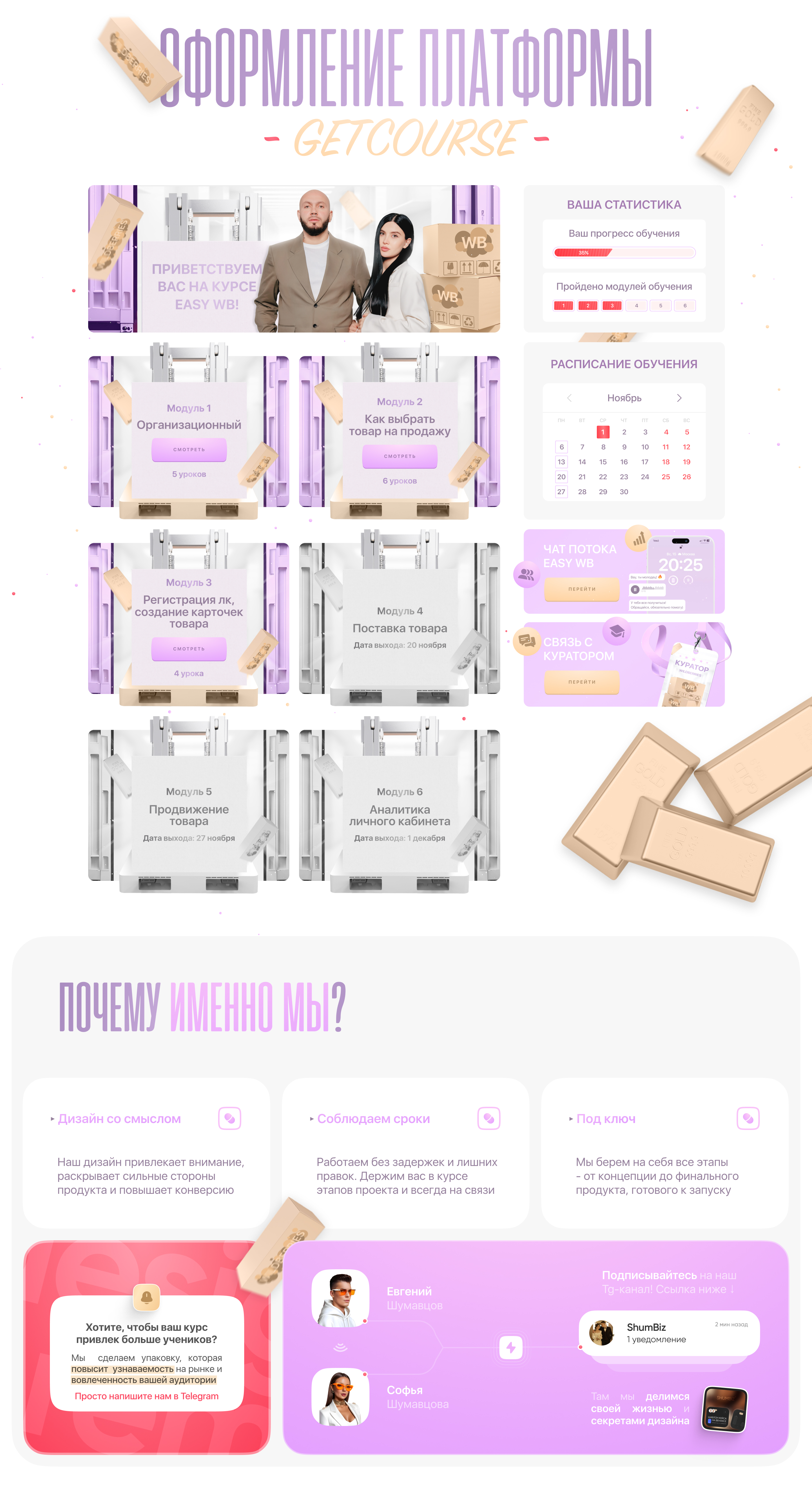 Лендинг для курса по Wildberries / Landing page + GetCourse — Изображение №6 — Интерфейсы, Графика на Dprofile