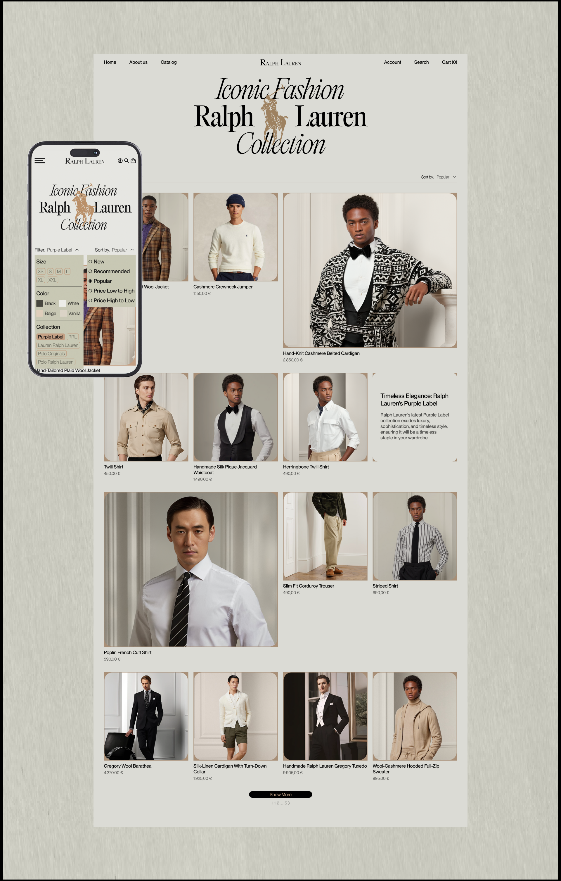 Ralph Lauren website redesign concept — Изображение №5 — Интерфейсы, Брендинг на Dprofile