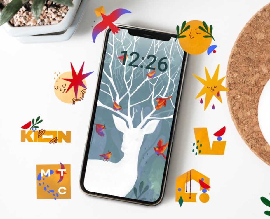 "Птицы"тема для интерфейса телефона — Интерфейсы, Иллюстрация на Dprofile