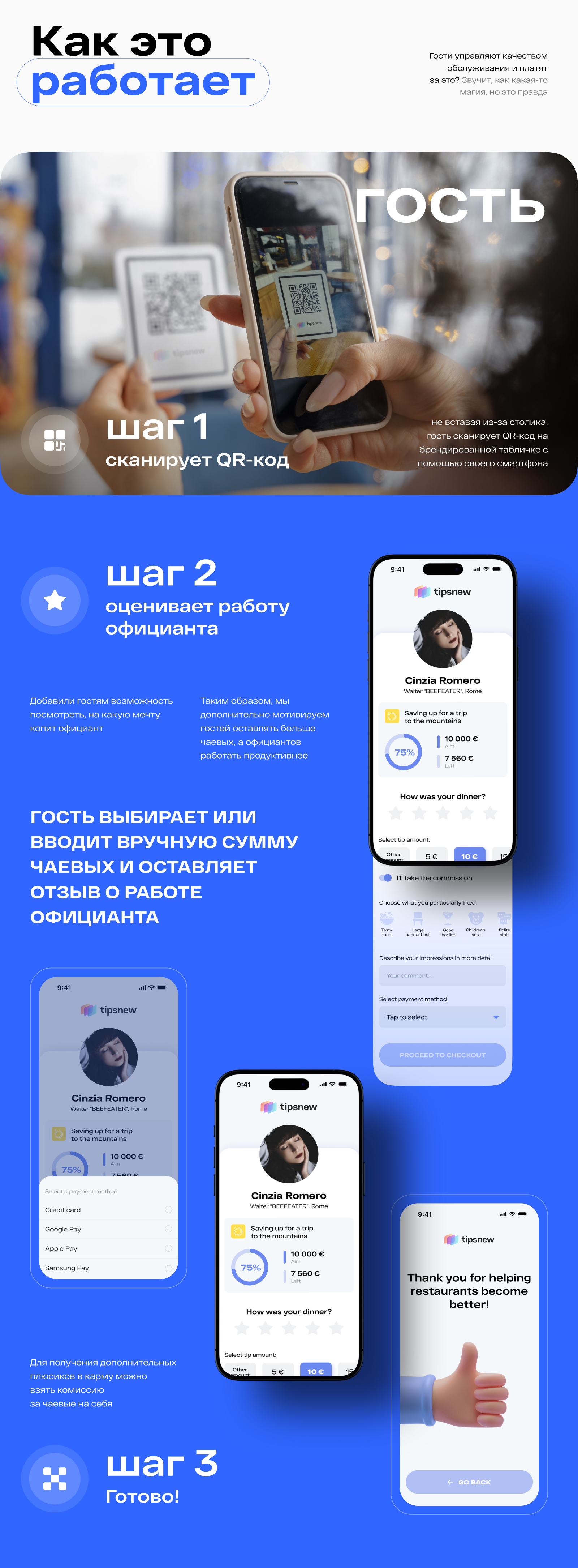 Сервис чаевых | десктоп и мобайл — Изображение №7 — Интерфейсы на Dprofile