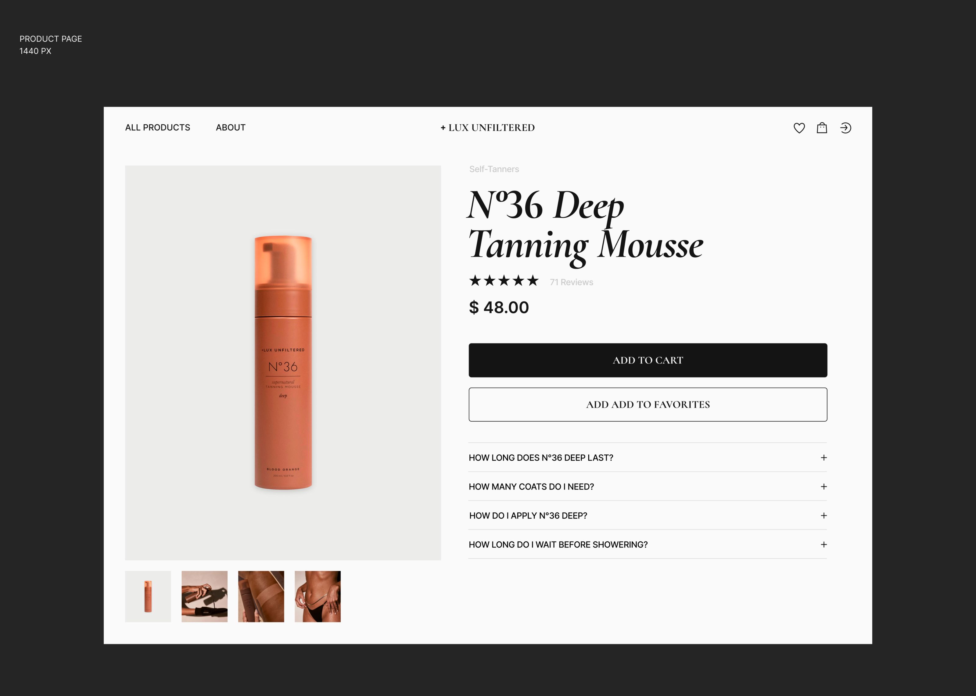 LUX UNFILTERED | Online cosmetics store — Изображение №11 — Интерфейсы, Графика на Dprofile