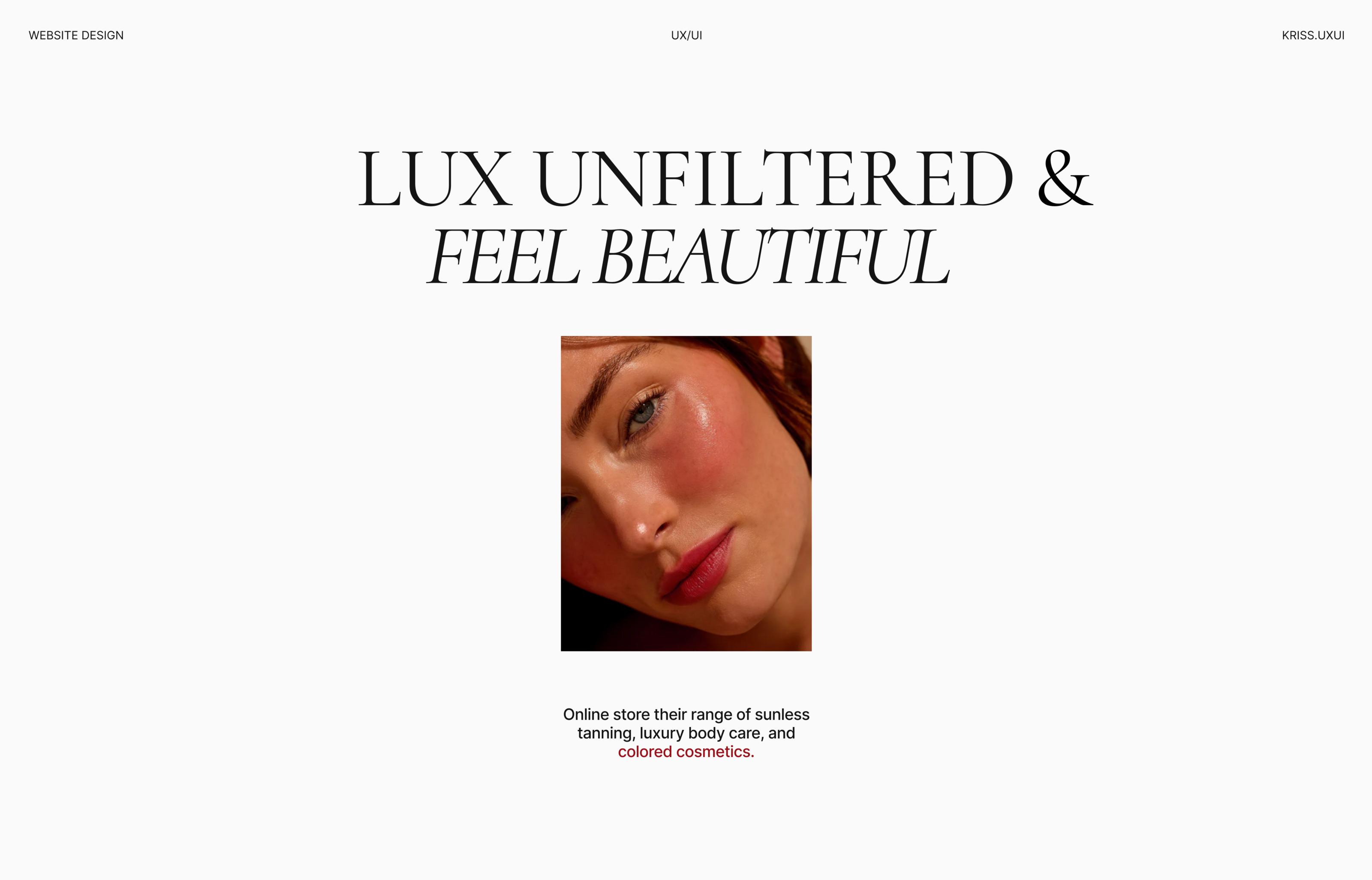 LUX UNFILTERED | Online cosmetics store — Изображение №1 — Интерфейсы, Графика на Dprofile