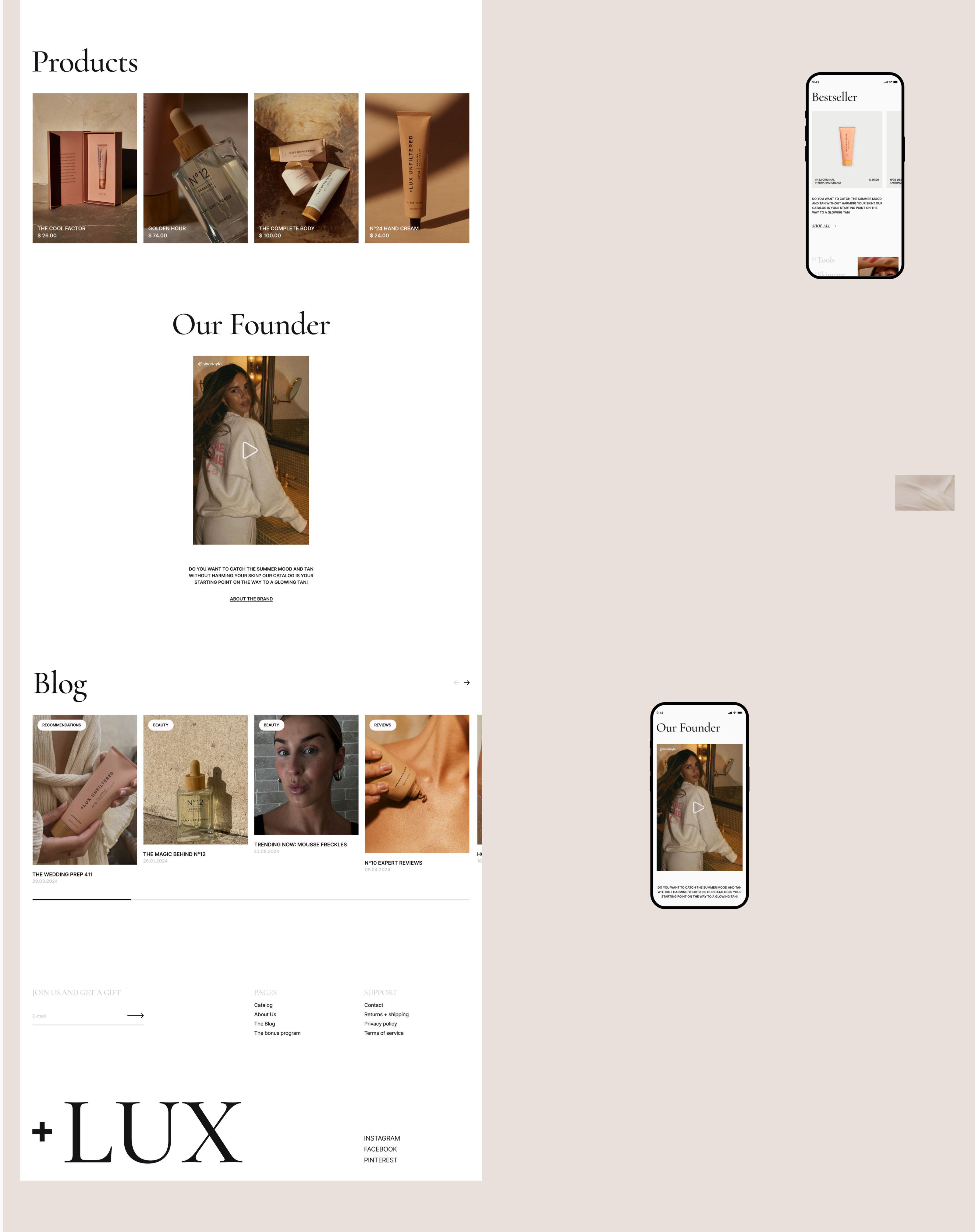 LUX UNFILTERED | Online cosmetics store — Изображение №4 — Интерфейсы, Графика на Dprofile