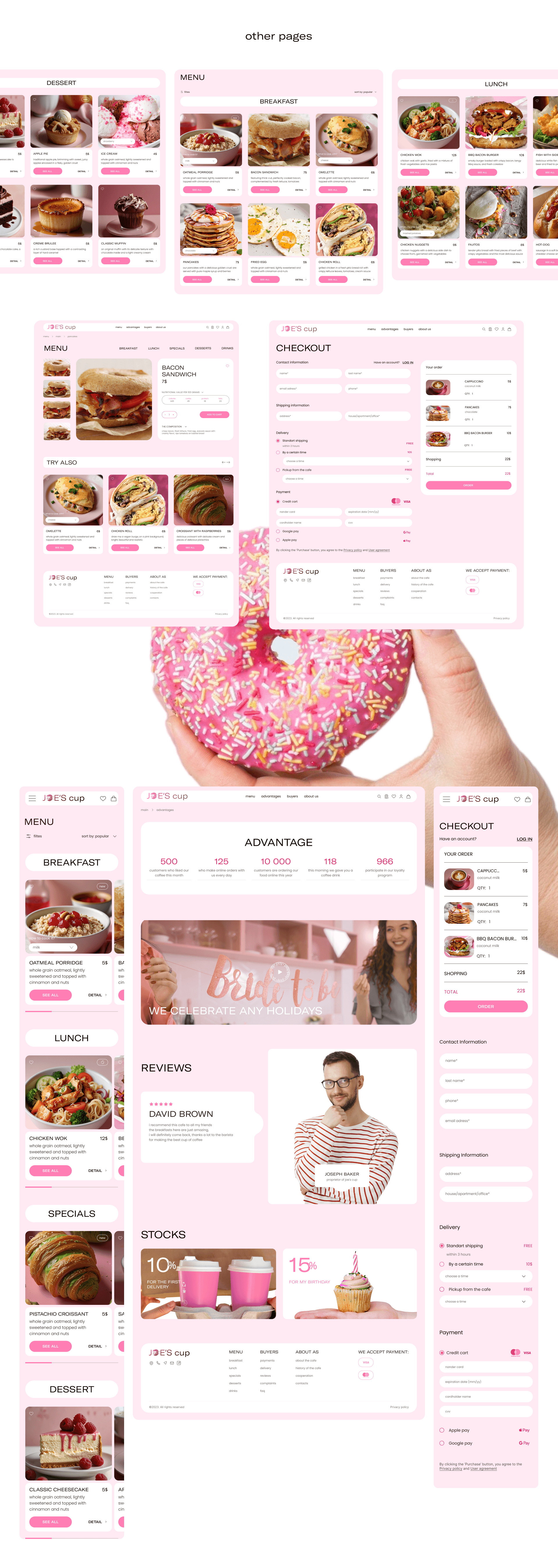 Website for a coffee shop JOE’S cup with food delivery — Изображение №12 — Интерфейсы на Dprofile