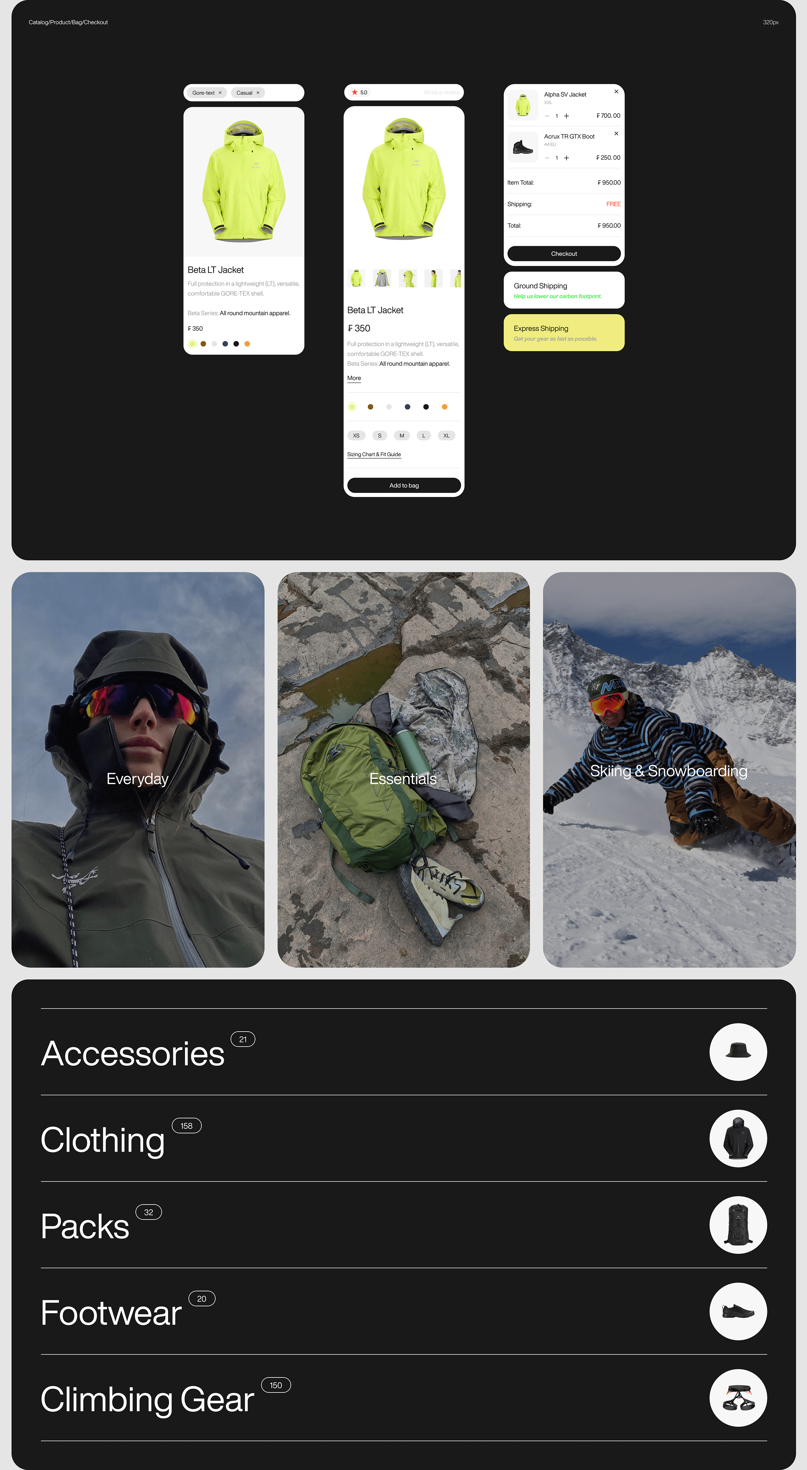 ARC'TERYX | E-Commerce | Redesign — Изображение №3 — Интерфейсы на Dprofile