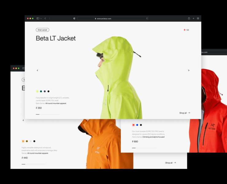 ARC'TERYX | E-Commerce | Redesign — Интерфейсы на Dprofile