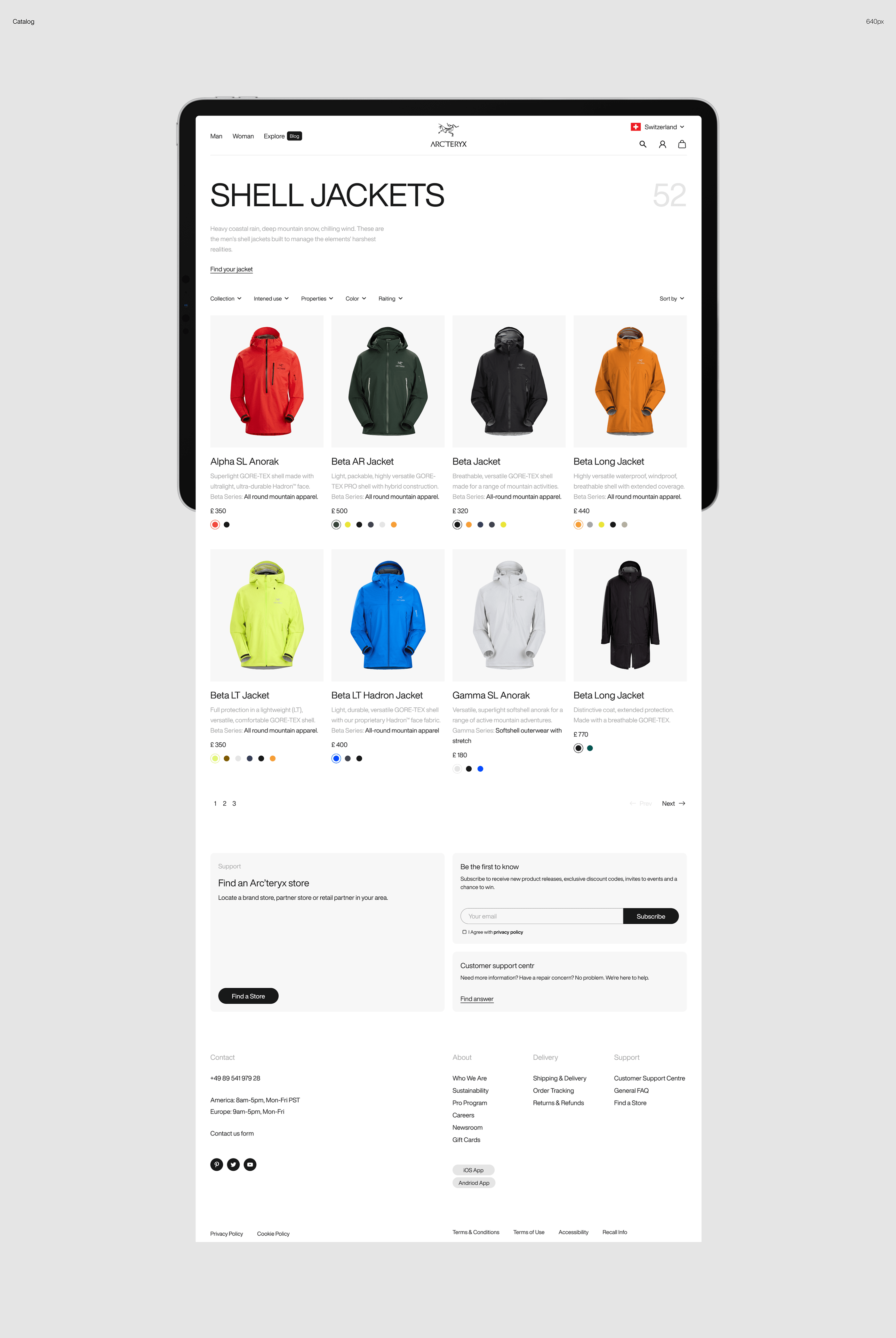 ARC'TERYX | E-Commerce | Redesign — Изображение №2 — Интерфейсы на Dprofile