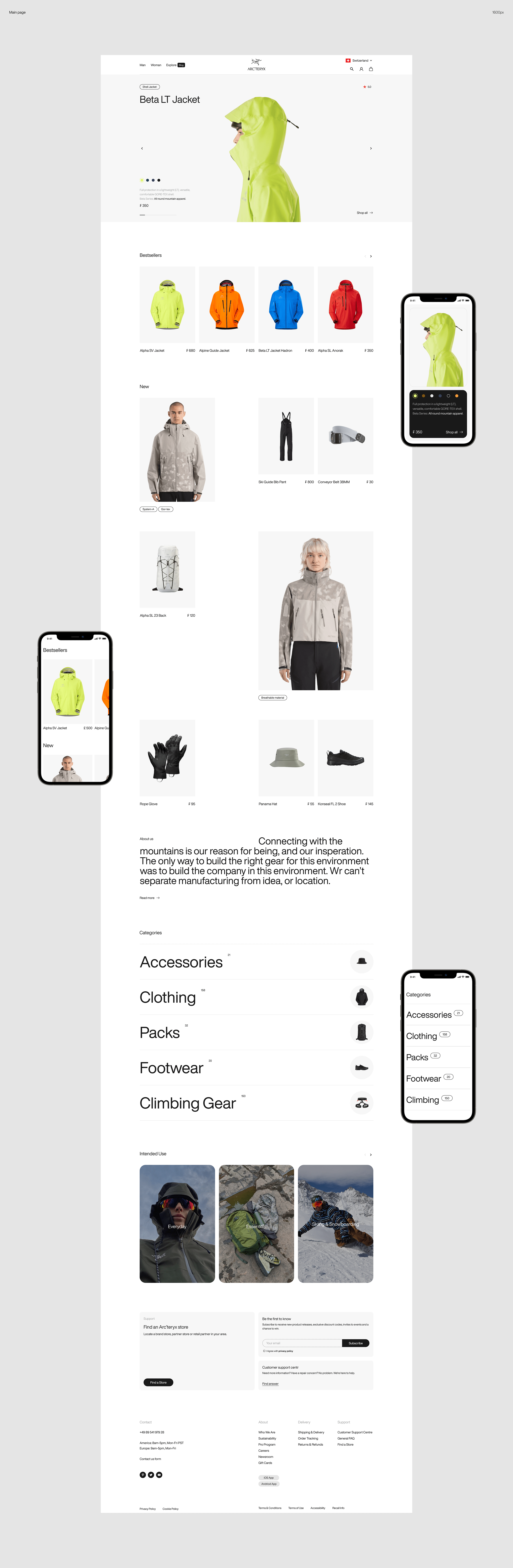 ARC'TERYX | E-Commerce | Redesign — Изображение №1 — Интерфейсы на Dprofile