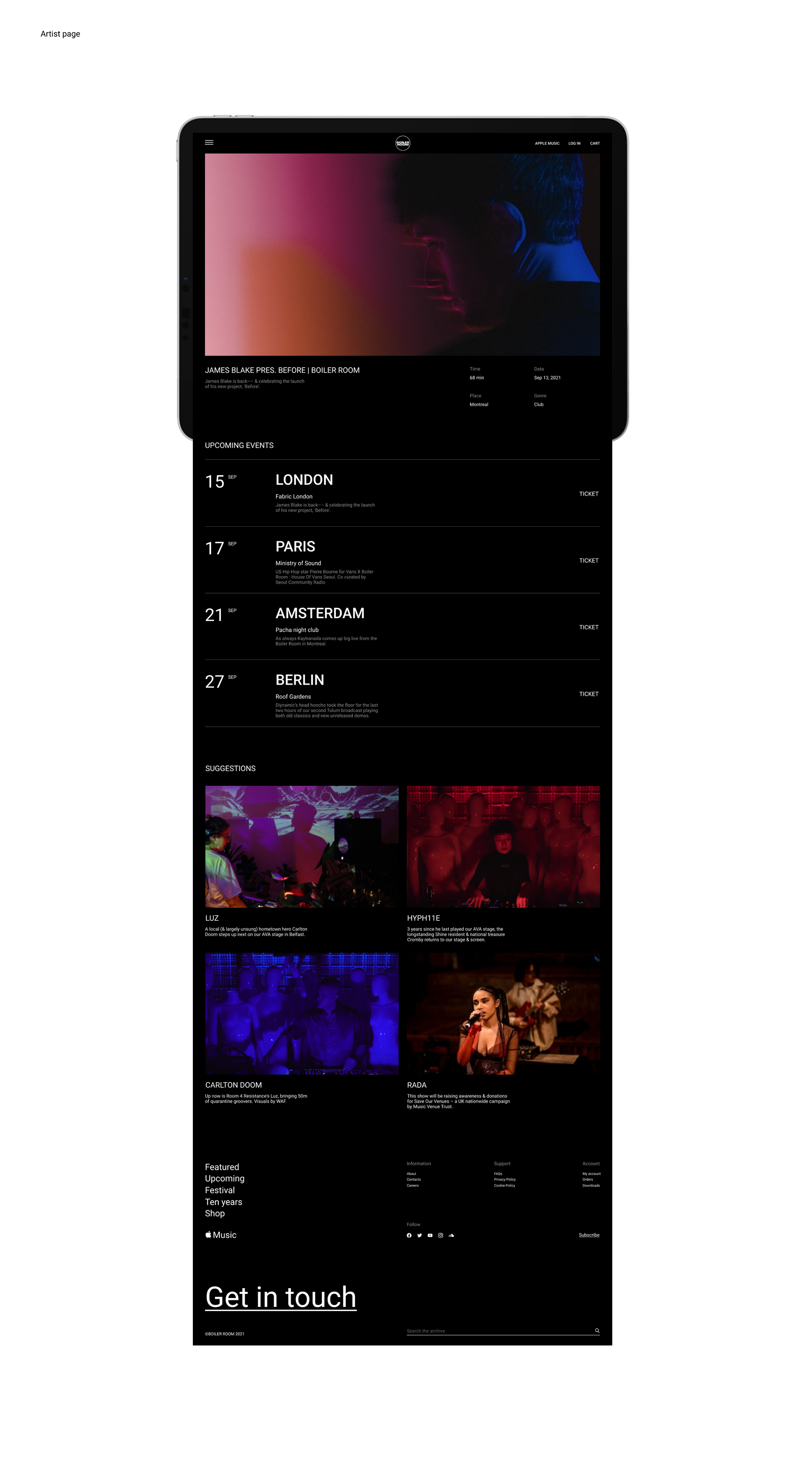 BOILER ROOM | Corporate website | Redesign — Изображение №13 — Интерфейсы, Анимация на Dprofile
