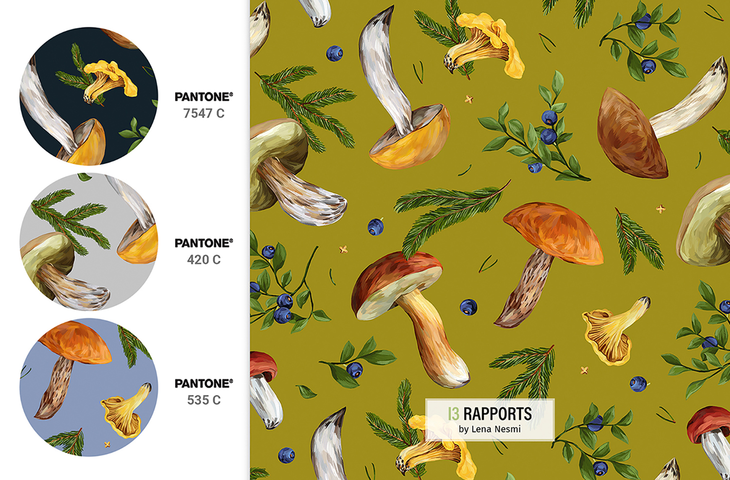 Forest Treasures | Лесные паттерны для ткани — Изображение №10 — Иллюстрация, Графика на Dprofile