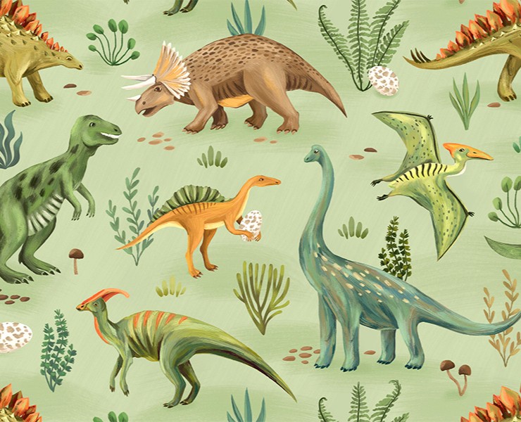 Kind dinos | Детские паттерны с динозаврами на Dprofile