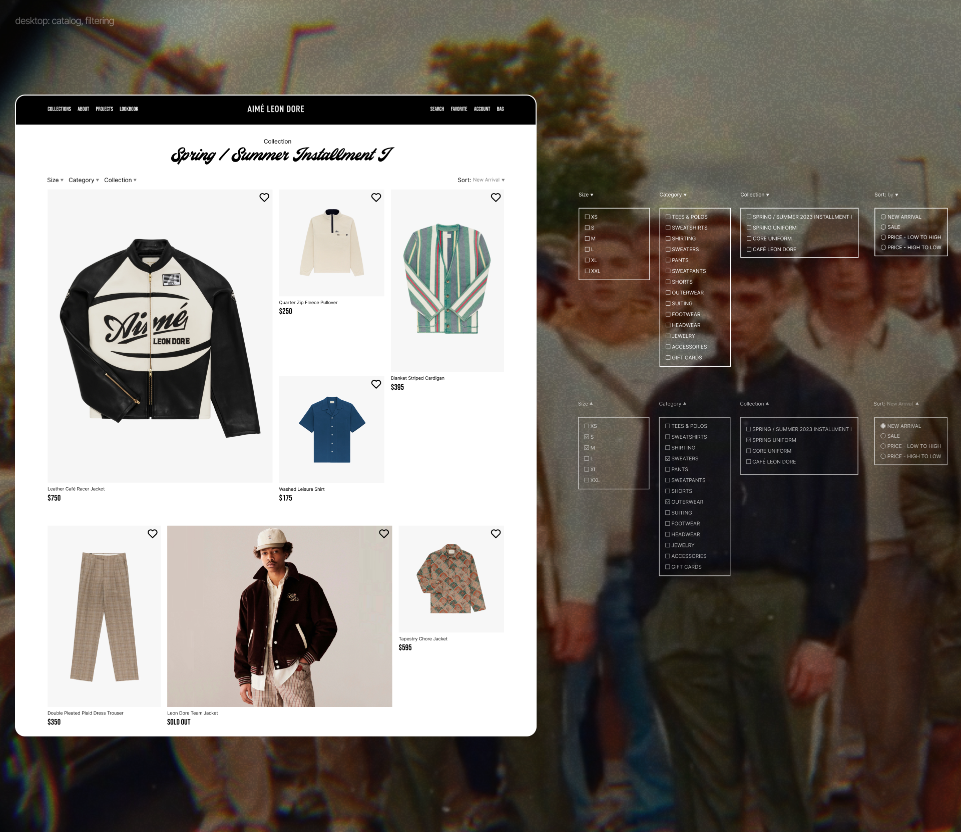 Aimé Leon Dore | E-commerce redesign online store — Изображение №5 — Интерфейсы на Dprofile