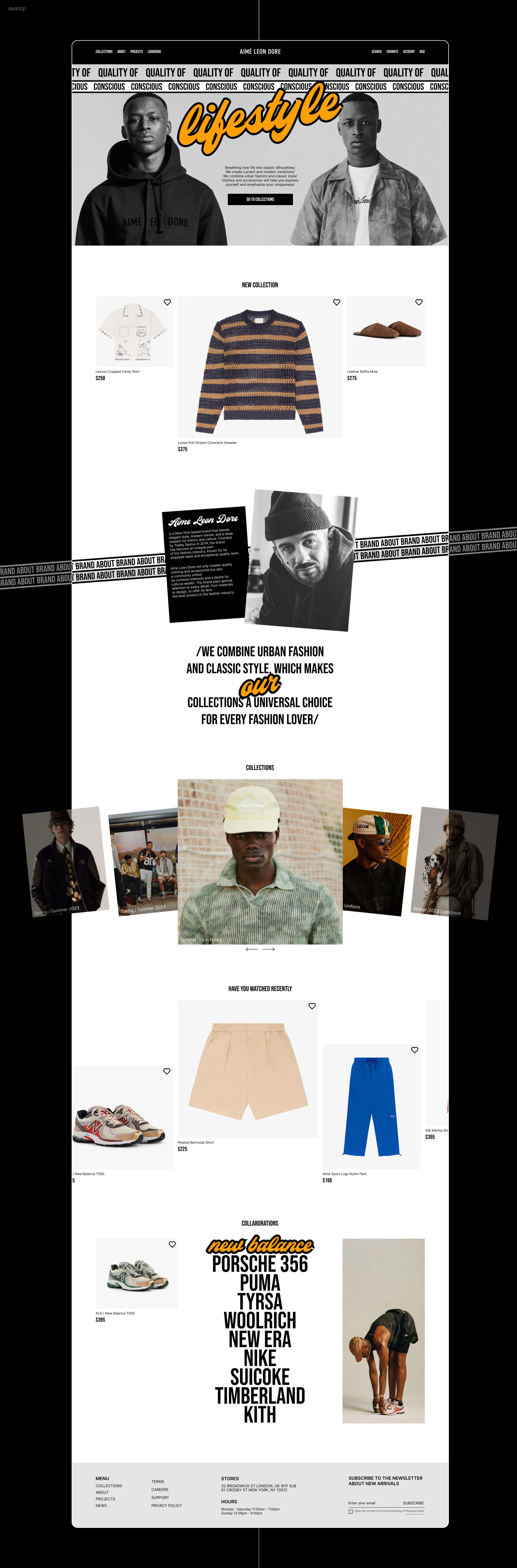 Aimé Leon Dore | E-commerce redesign online store — Изображение №3 — Интерфейсы на Dprofile