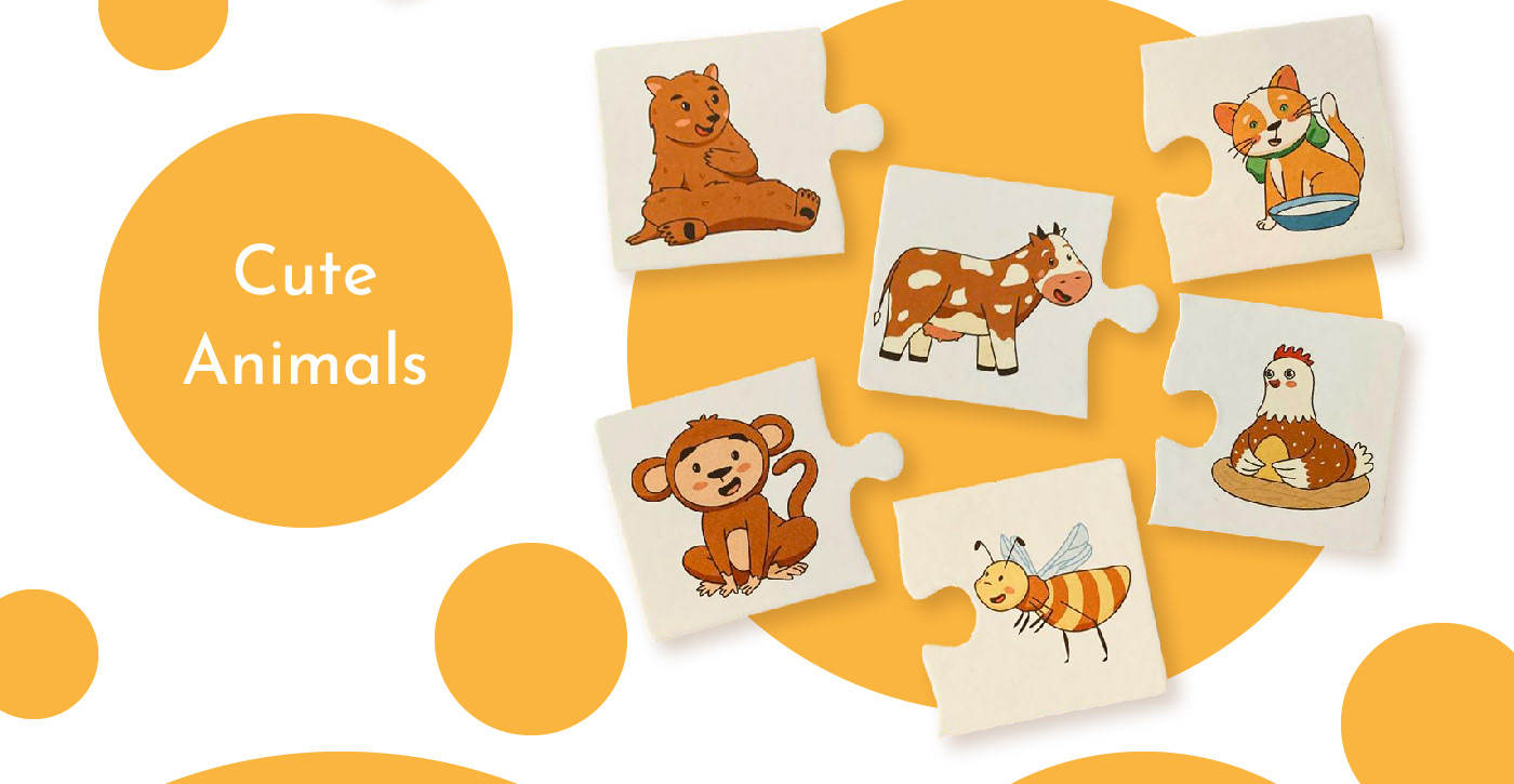 Educational puzzles for children, illustrations. — Изображение №2 — Иллюстрация на Dprofile