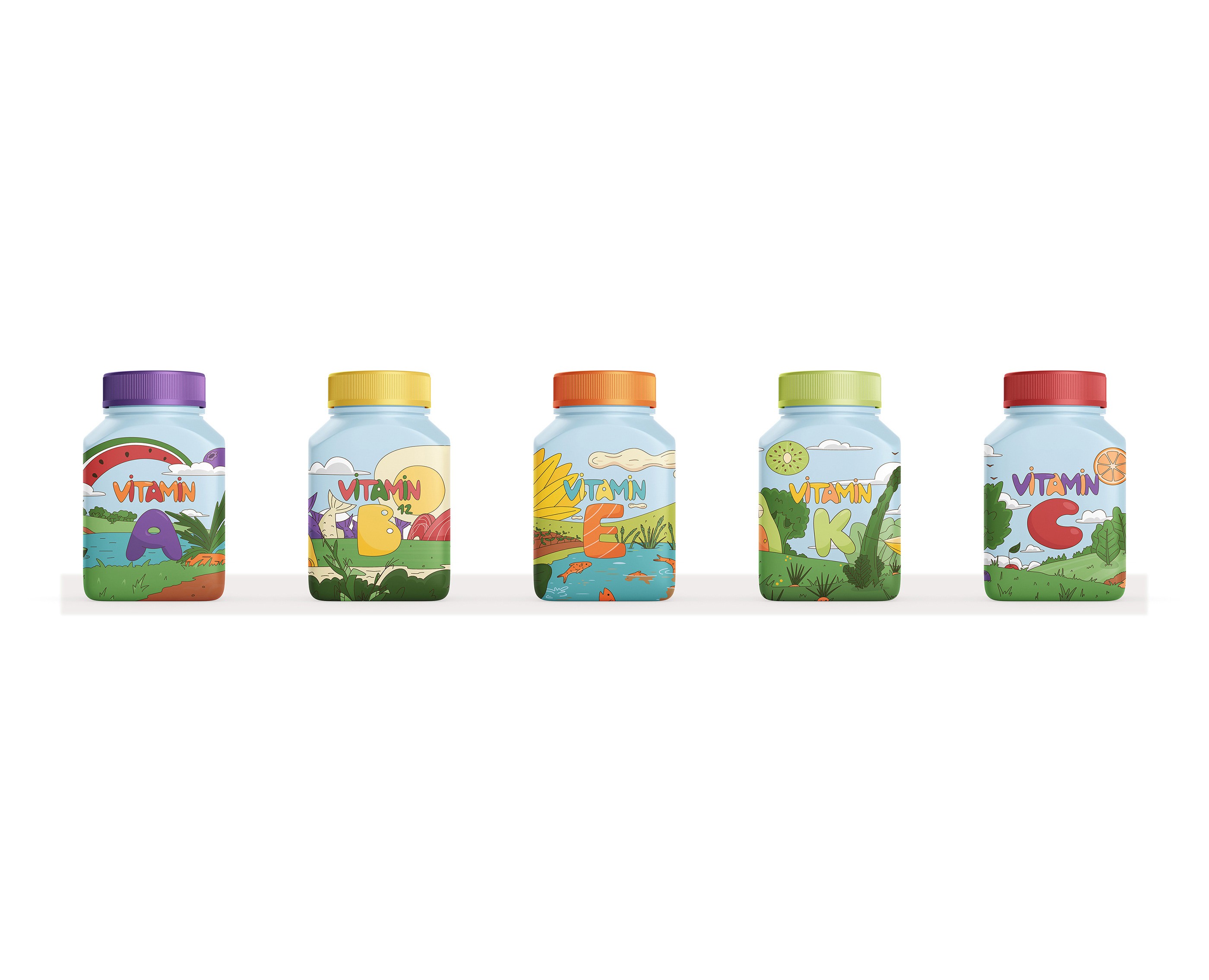 Bright packaging design for vitamins на Dprofile