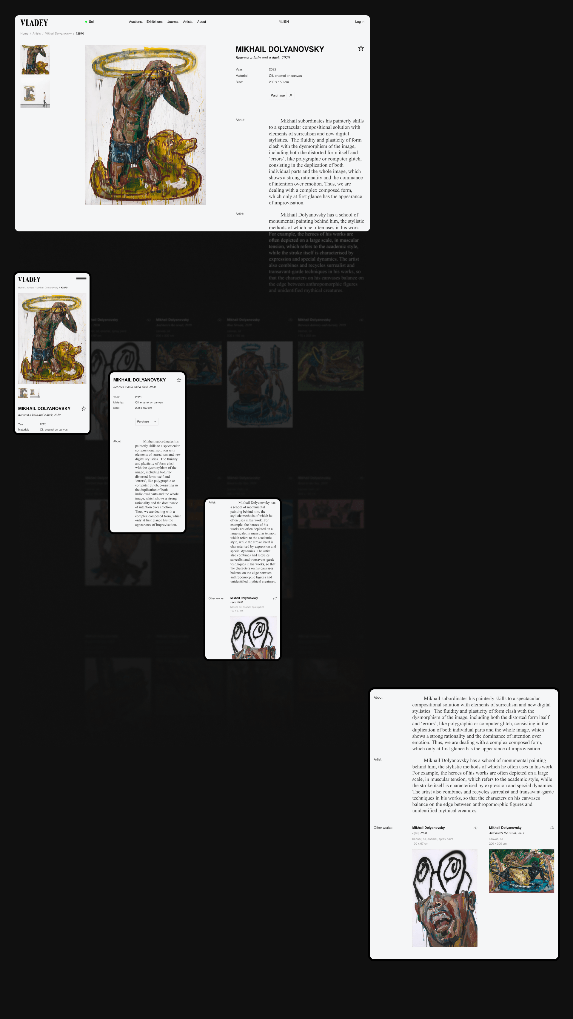 Art Gallery Website — Изображение №13 — Интерфейсы на Dprofile