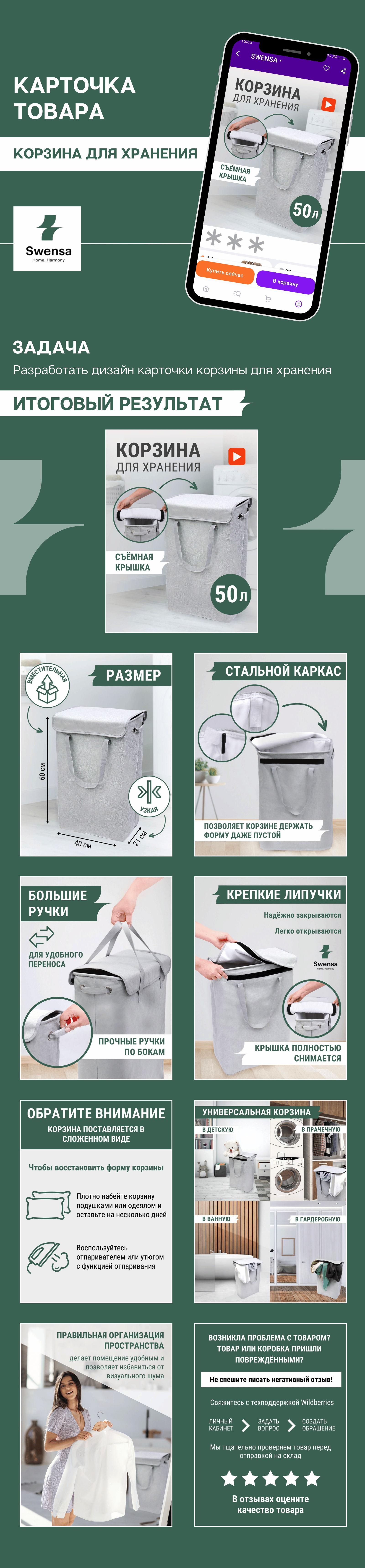 Дизайн карточек товара. Товары для дома, полка, органайзер — Изображение №3 — Графика, Маркетинг на Dprofile