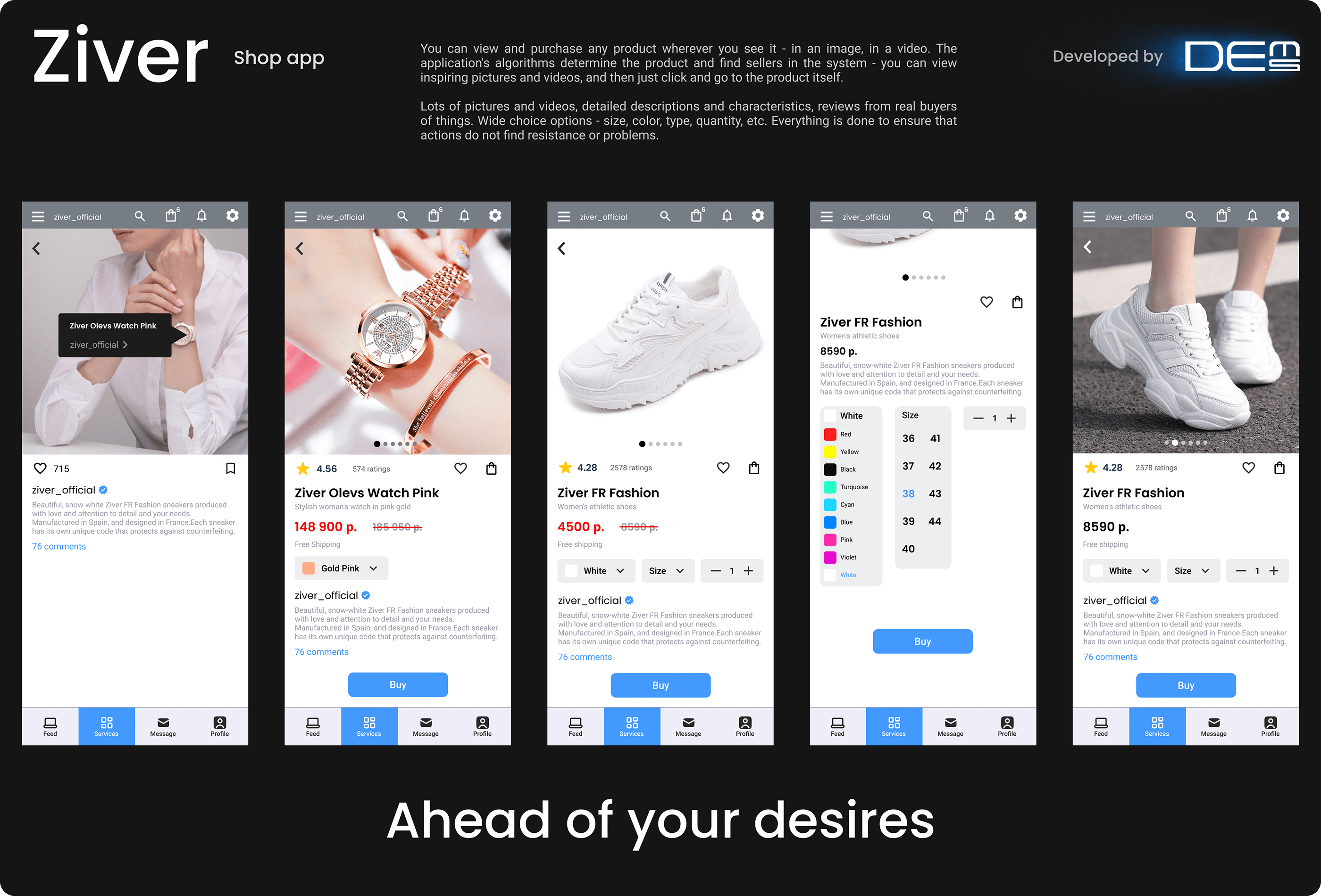Ziver (UX/UI mobile marketplace) — Изображение №3 — Интерфейсы, Брендинг на Dprofile