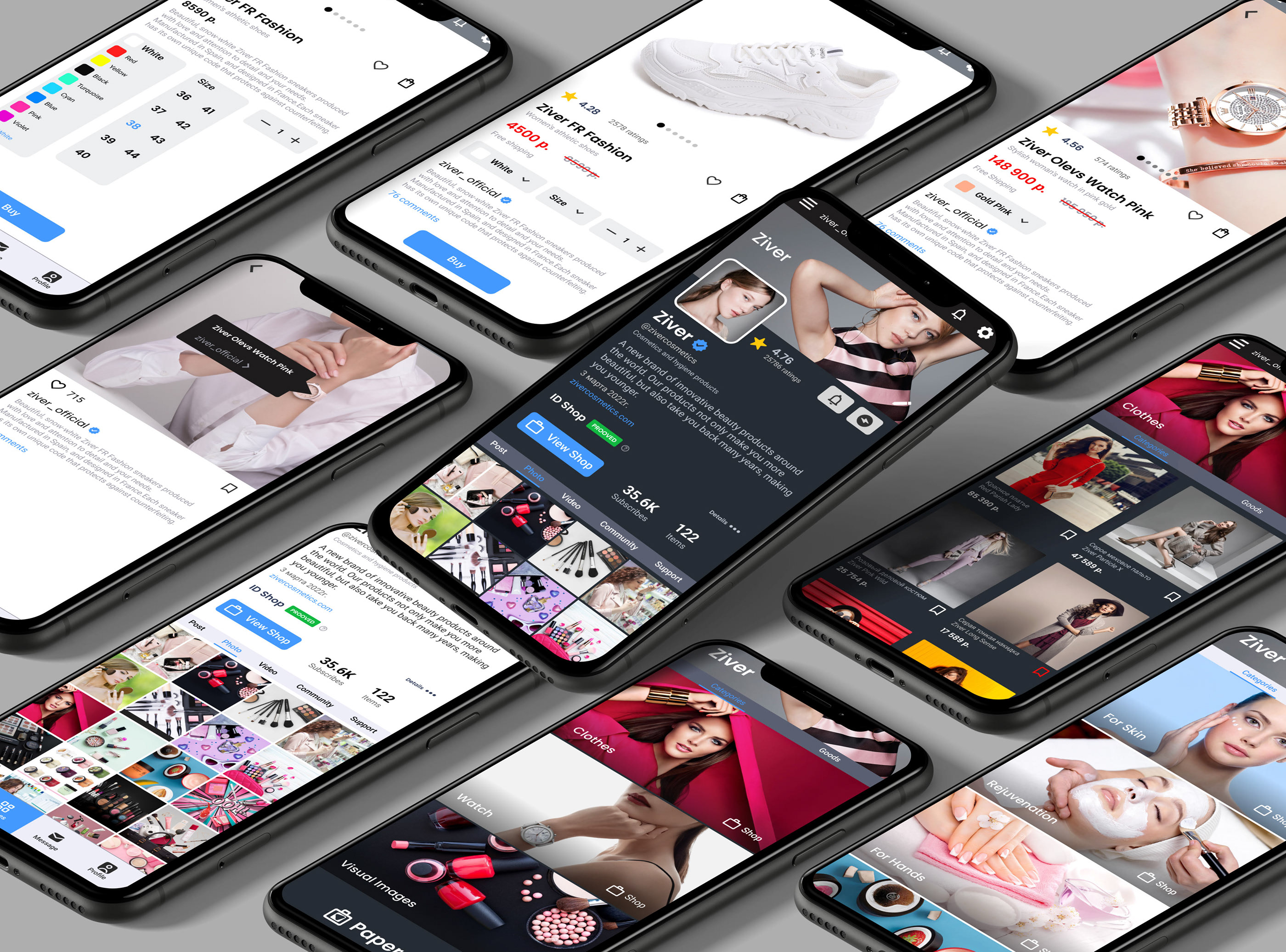 Ziver (UX/UI mobile marketplace) — Изображение №6 — Интерфейсы, Брендинг на Dprofile