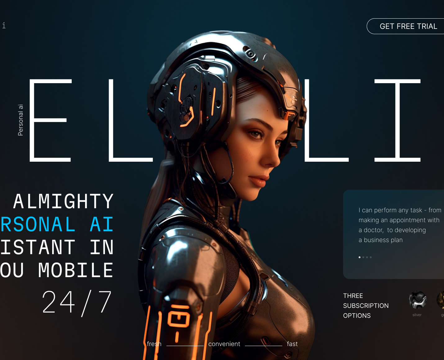 Вебсайт Elli.ai — Интерфейсы на Dprofile