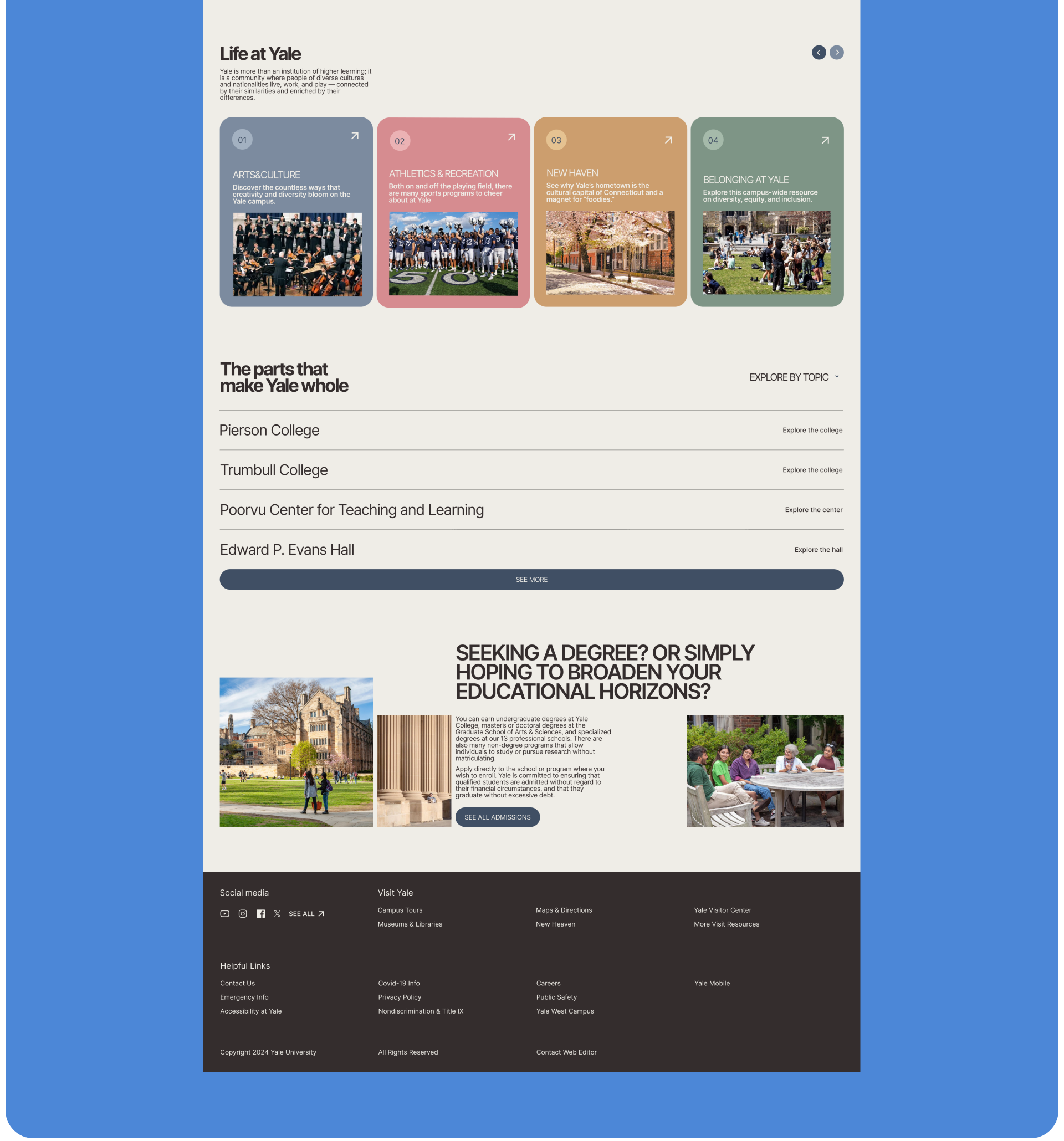 Университет YALE - Редизайн сайта — Изображение №4 — Интерфейсы на Dprofile