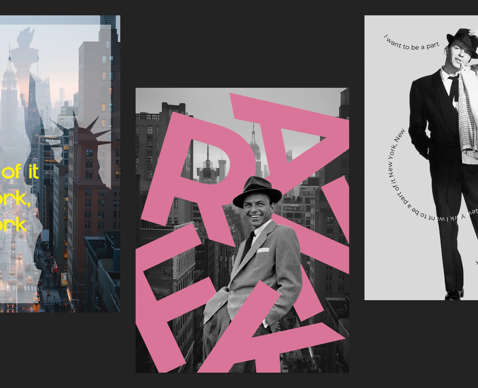 Poster collection: Frank + NY = 🖤 — Интерфейсы, Графика на Dprofile