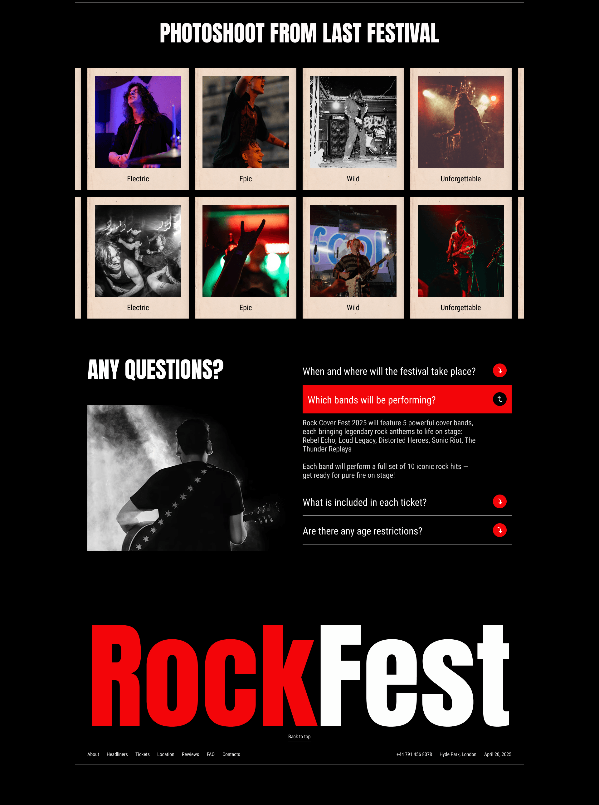 Landing page | UX/UI | RockFest — Изображение №4 — Интерфейсы на Dprofile