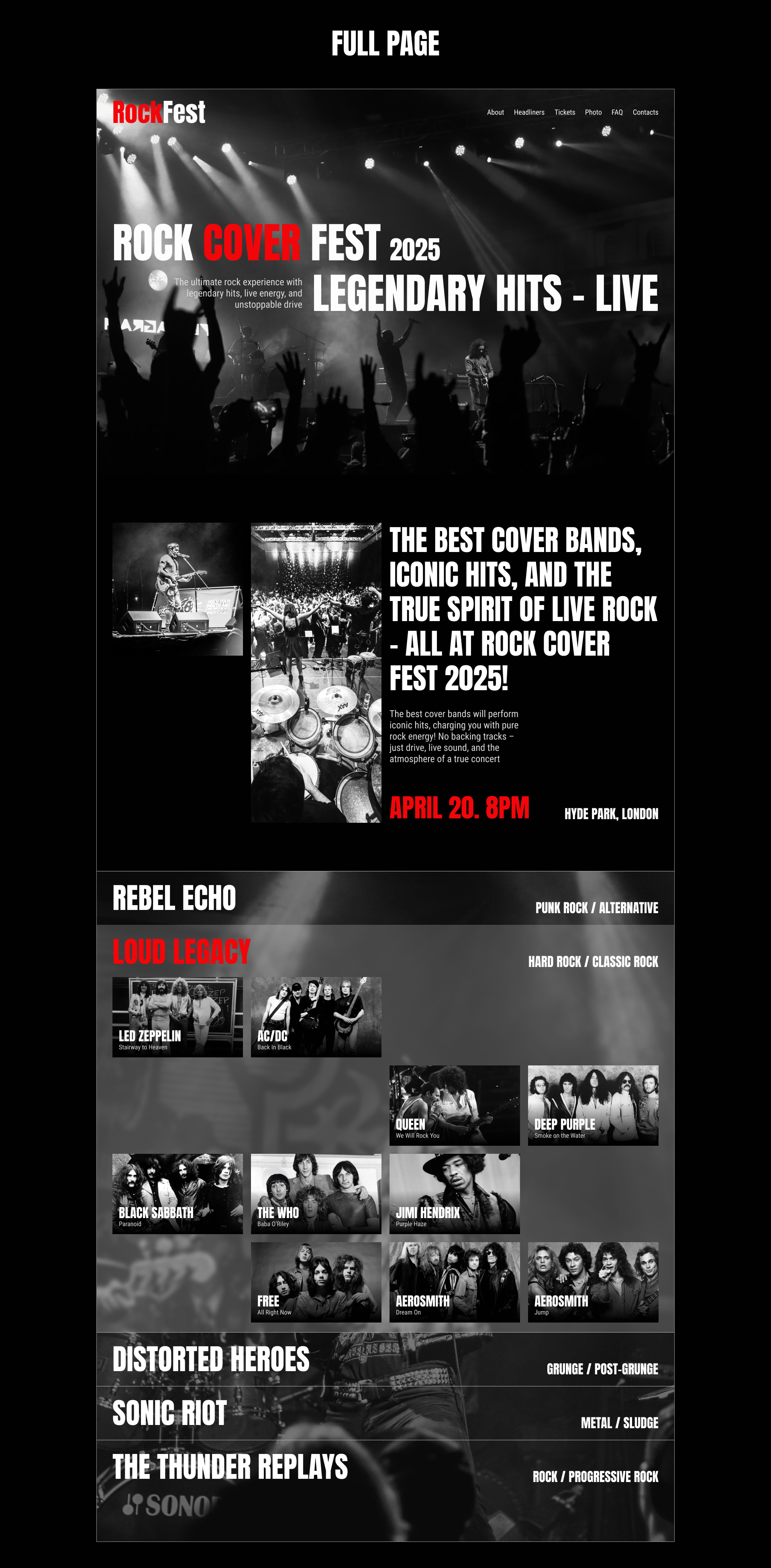 Landing page | UX/UI | RockFest — Изображение №3 — Интерфейсы на Dprofile