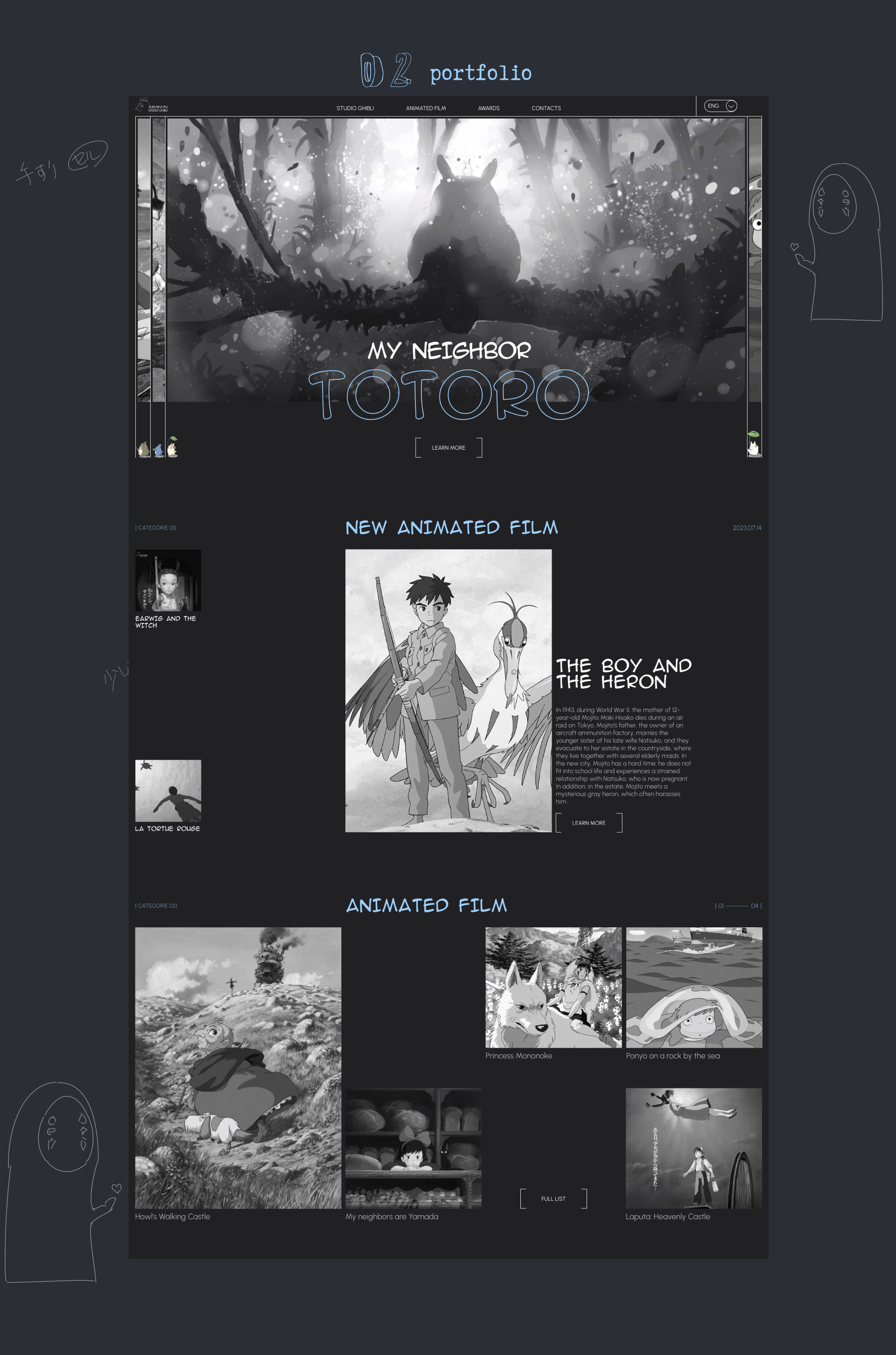 Ghibli studio website redesign — Изображение №3 — Интерфейсы, Анимация на Dprofile