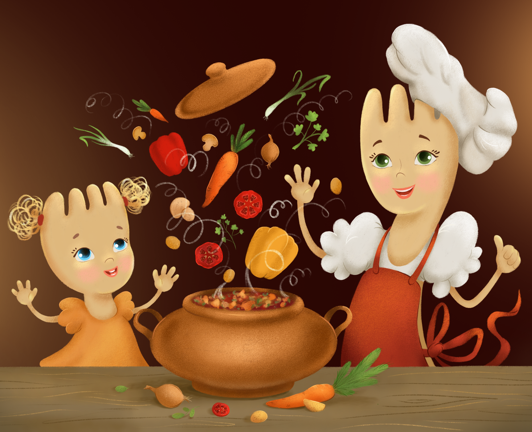 Funny Fork. Весёлая Вилка. Концепт-проект бренд-персонажа . — Брендинг, Иллюстрация на Dprofile