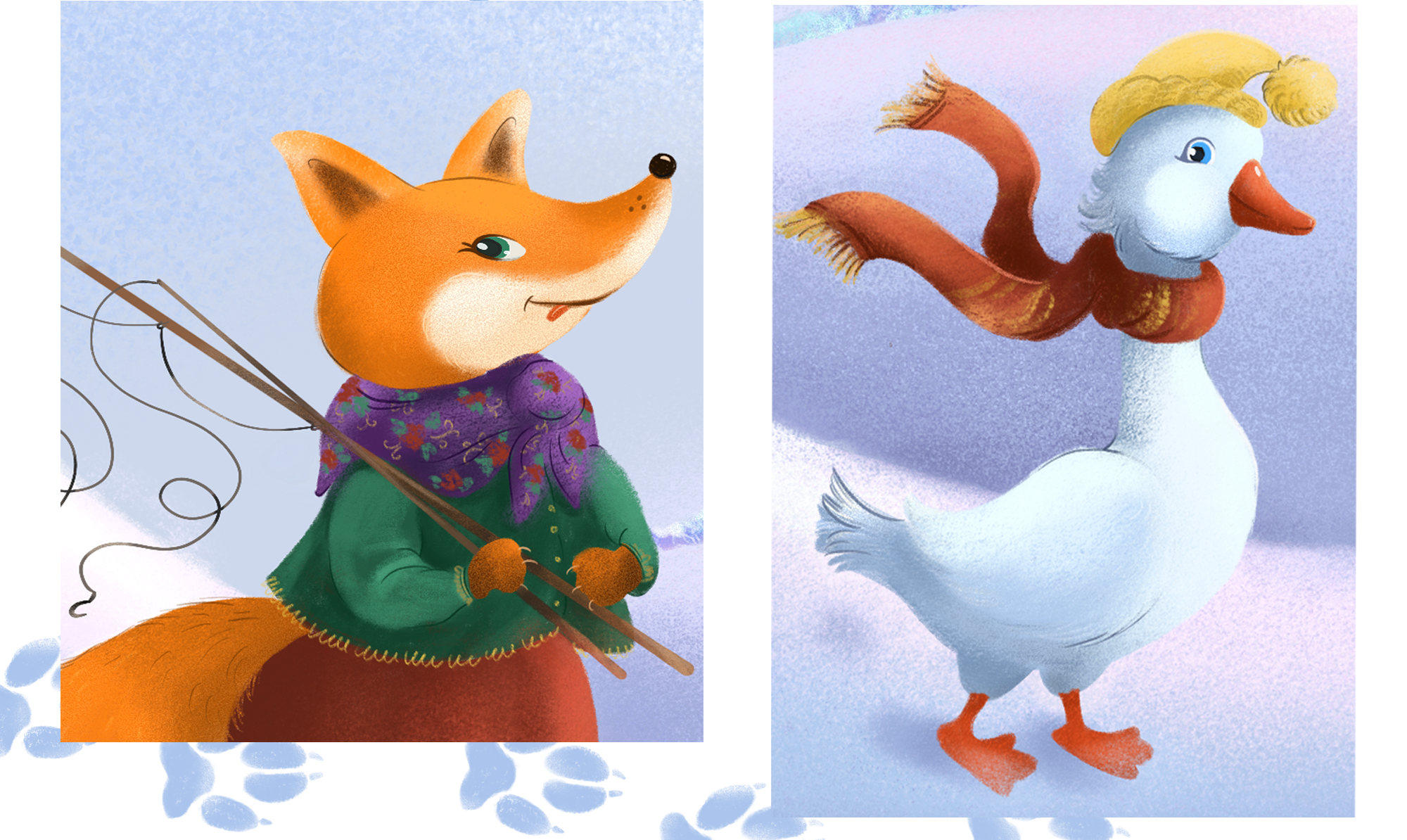 Goose and Fox   Гусёнок и лисонька — Изображение №4 — Брендинг, Иллюстрация на Dprofile
