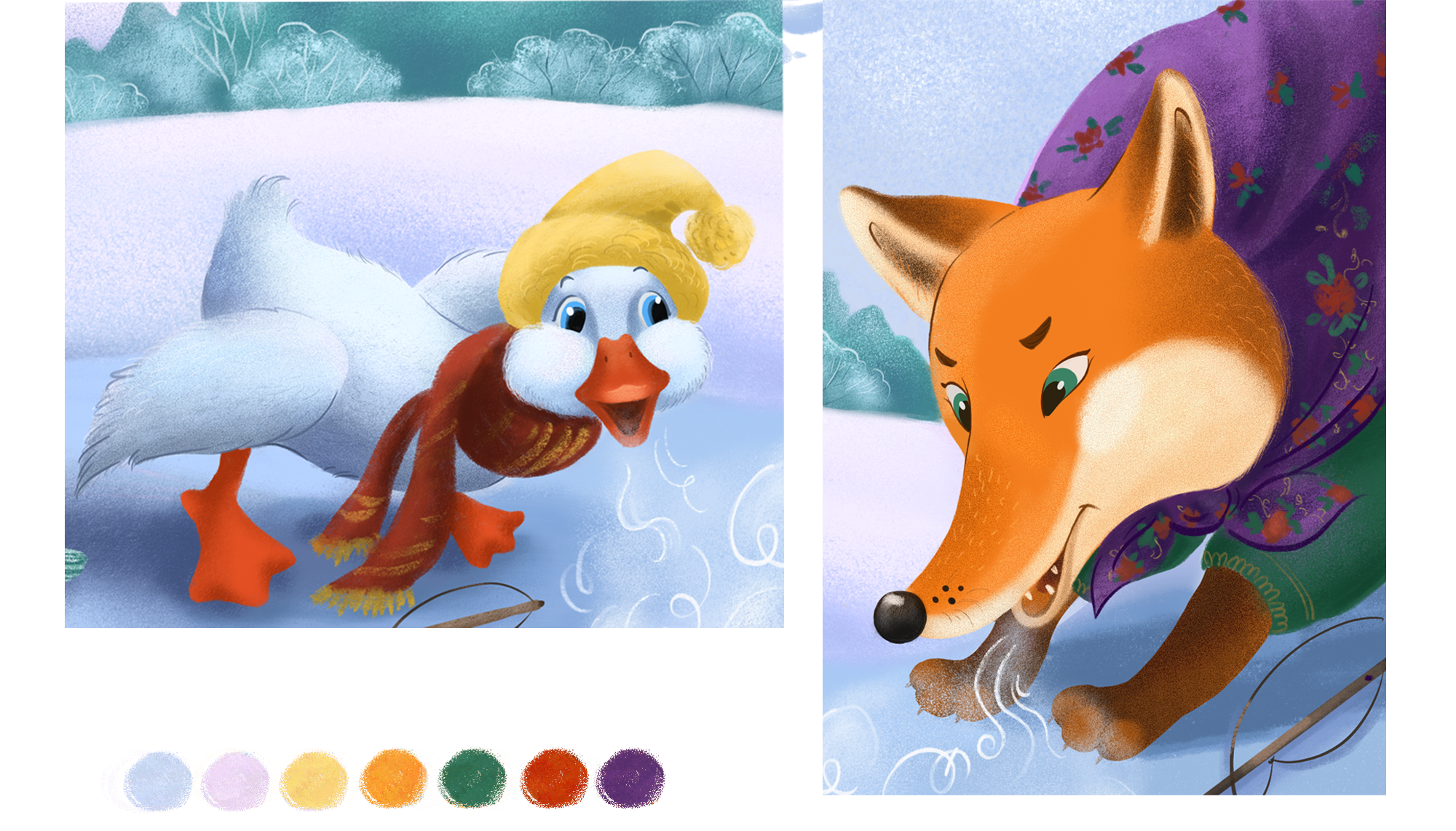 Goose and Fox   Гусёнок и лисонька — Изображение №5 — Брендинг, Иллюстрация на Dprofile