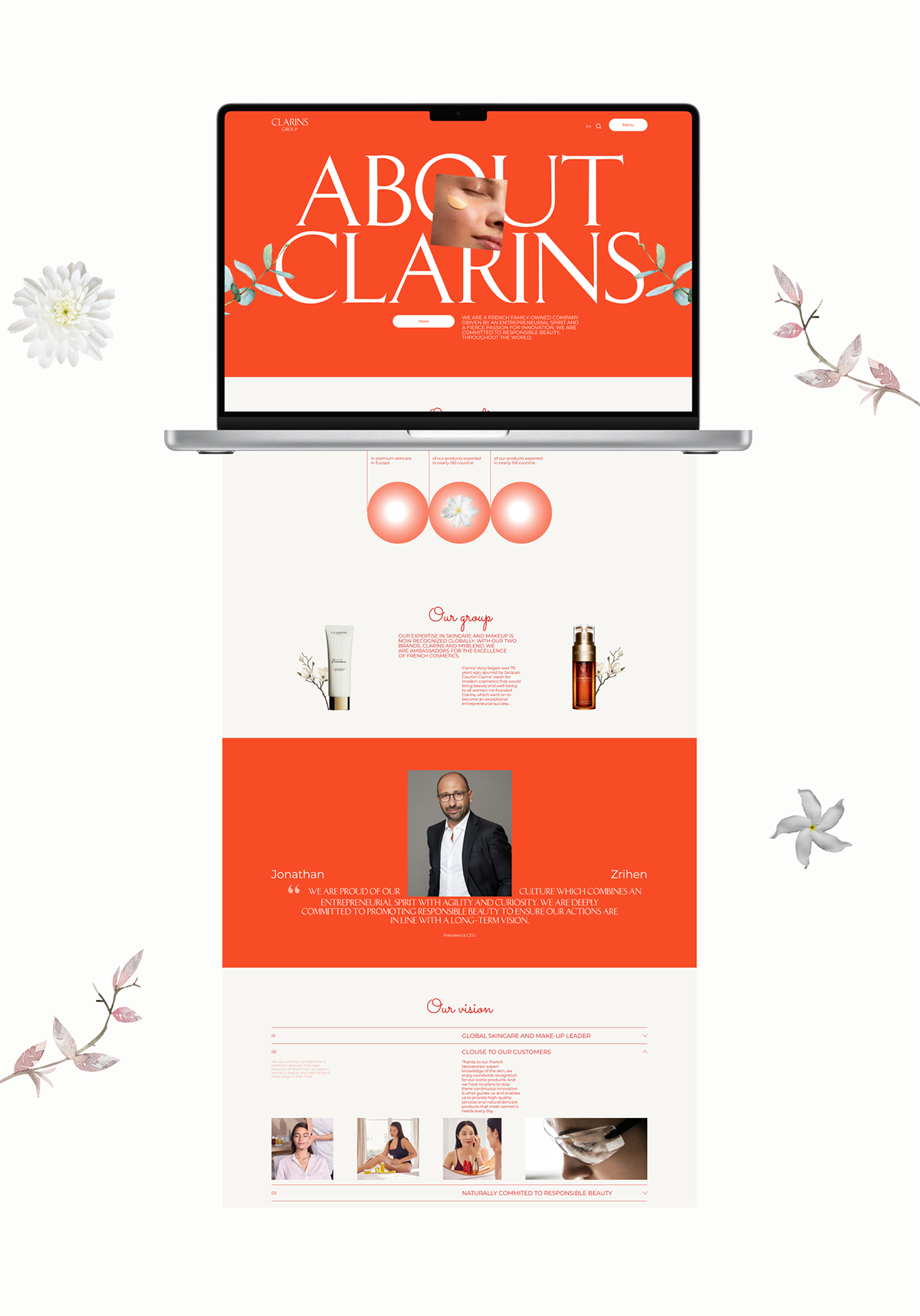 КОРПОРАТИВНЫЙ САЙТ - CLARINS — Изображение №11 — Интерфейсы, Графика на Dprofile