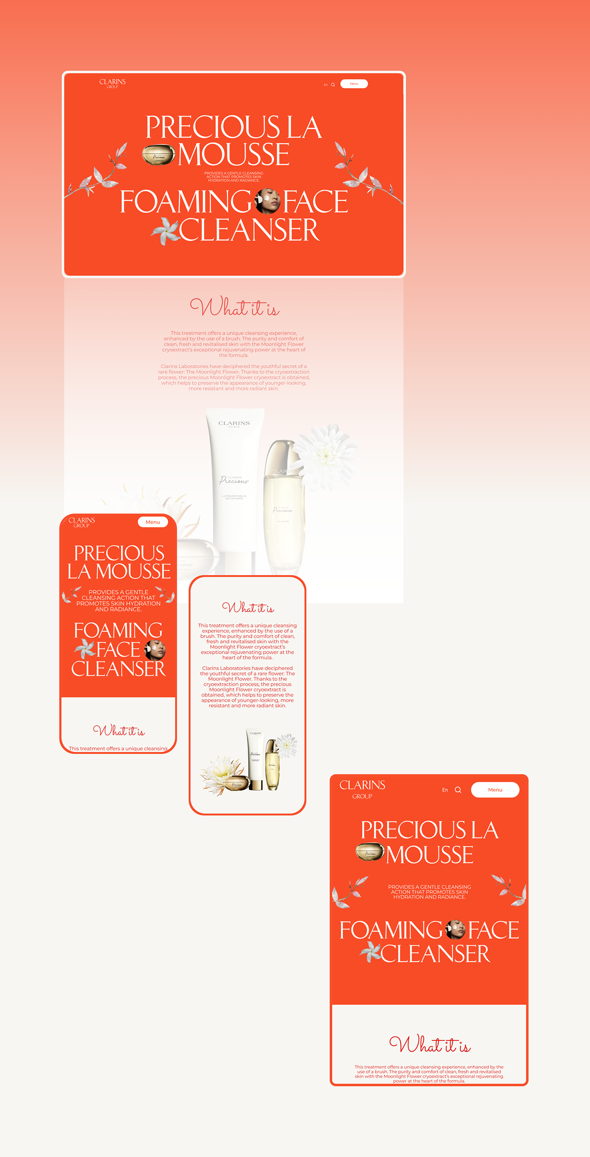 КОРПОРАТИВНЫЙ САЙТ - CLARINS — Изображение №9 — Интерфейсы, Графика на Dprofile