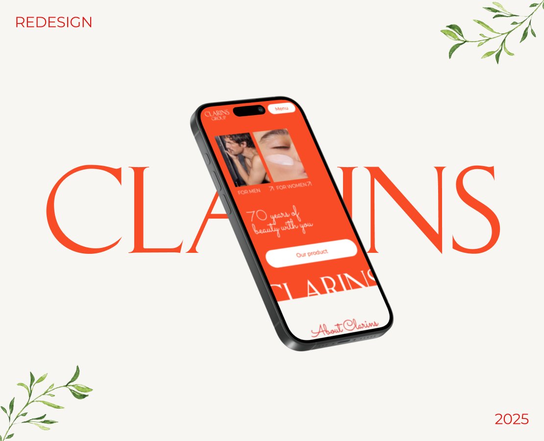 КОРПОРАТИВНЫЙ САЙТ - CLARINS — Интерфейсы, Графика на Dprofile