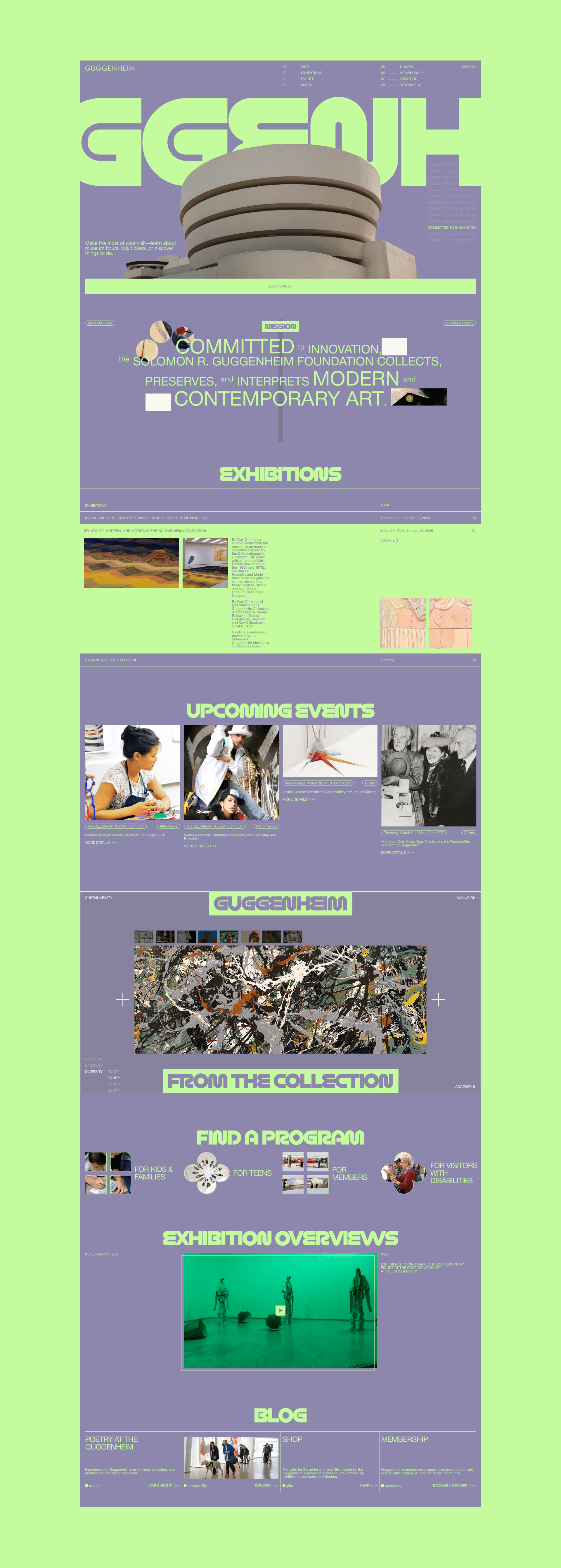 Guggenheim Museum | Corporate website redesign — Изображение №3 — Интерфейсы, Брендинг на Dprofile