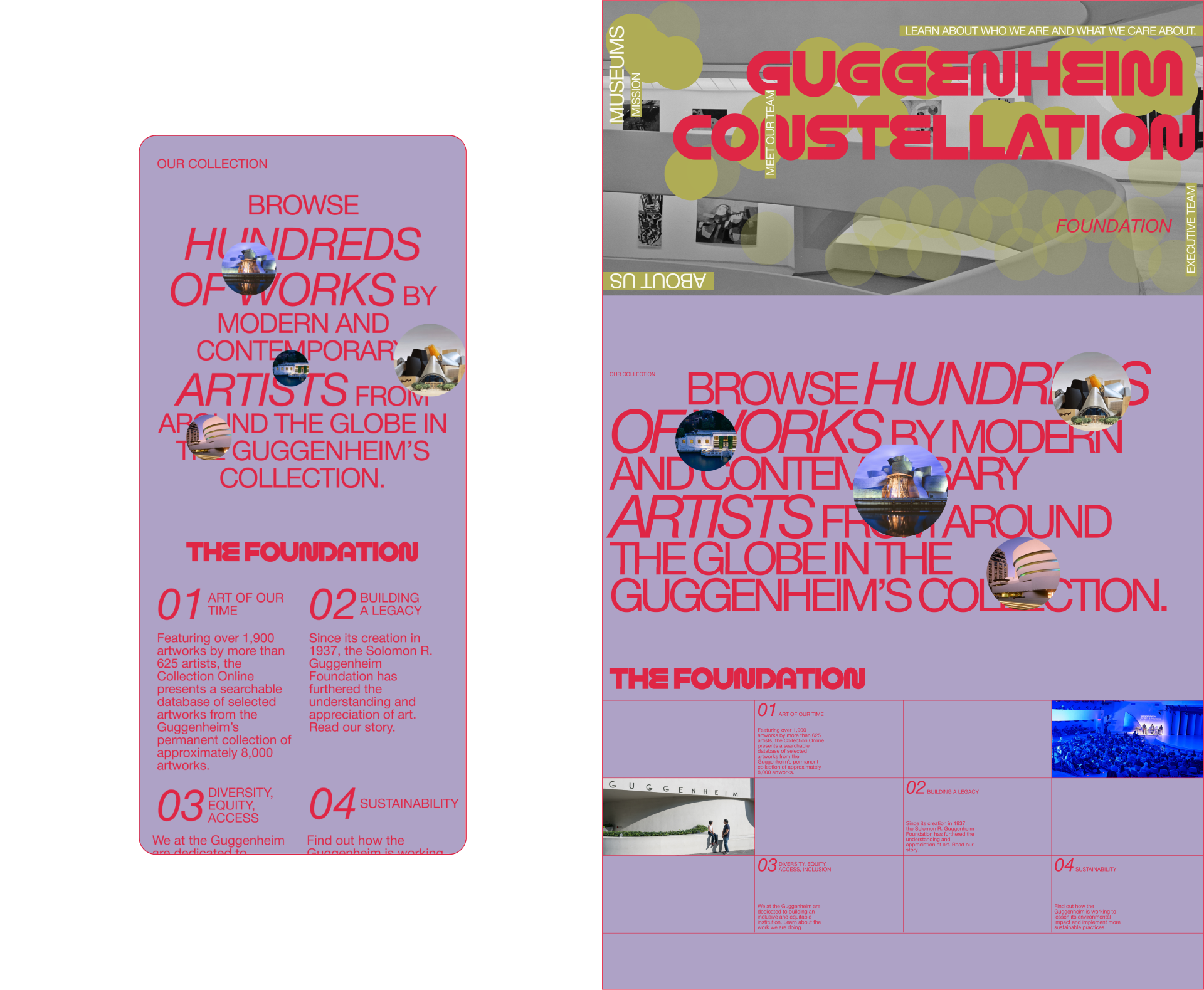 Guggenheim Museum | Corporate website redesign — Изображение №9 — Интерфейсы, Брендинг на Dprofile
