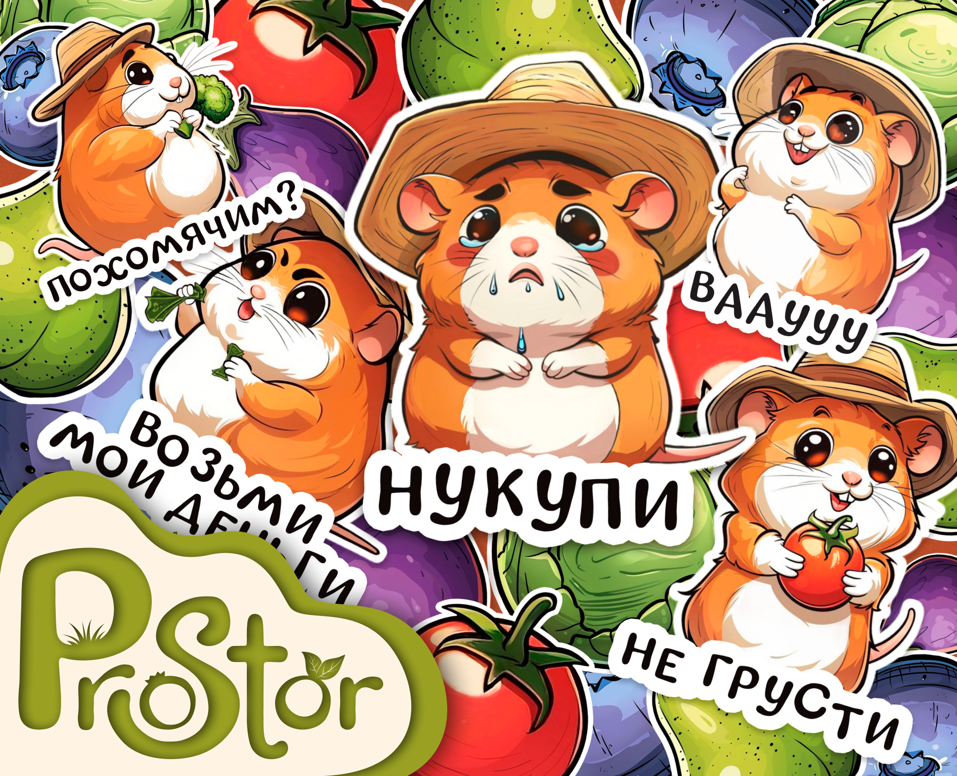 Маскот. Стикерпак магазина PROSTOR. — Иллюстрация, Графика на Dprofile