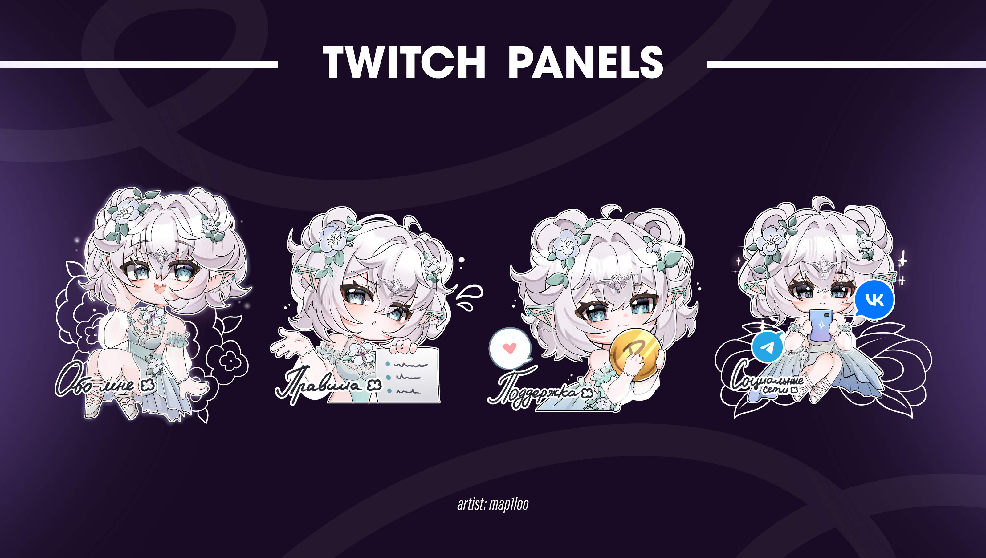 TWITCH PANELS Illustration — Изображение №1 — Брендинг, Иллюстрация на Dprofile