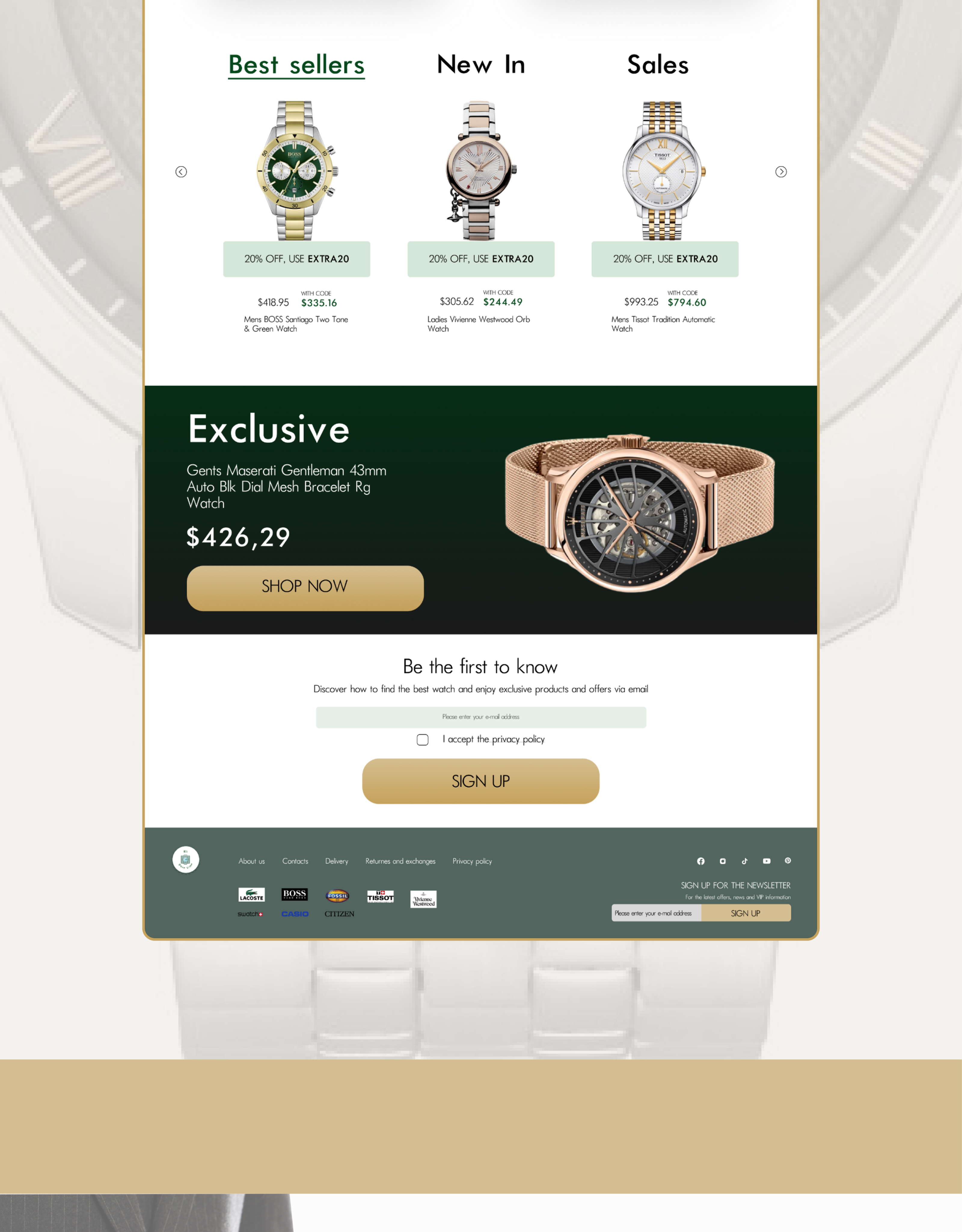 TIME/watch store concept — Изображение №5 — Интерфейсы, Брендинг на Dprofile