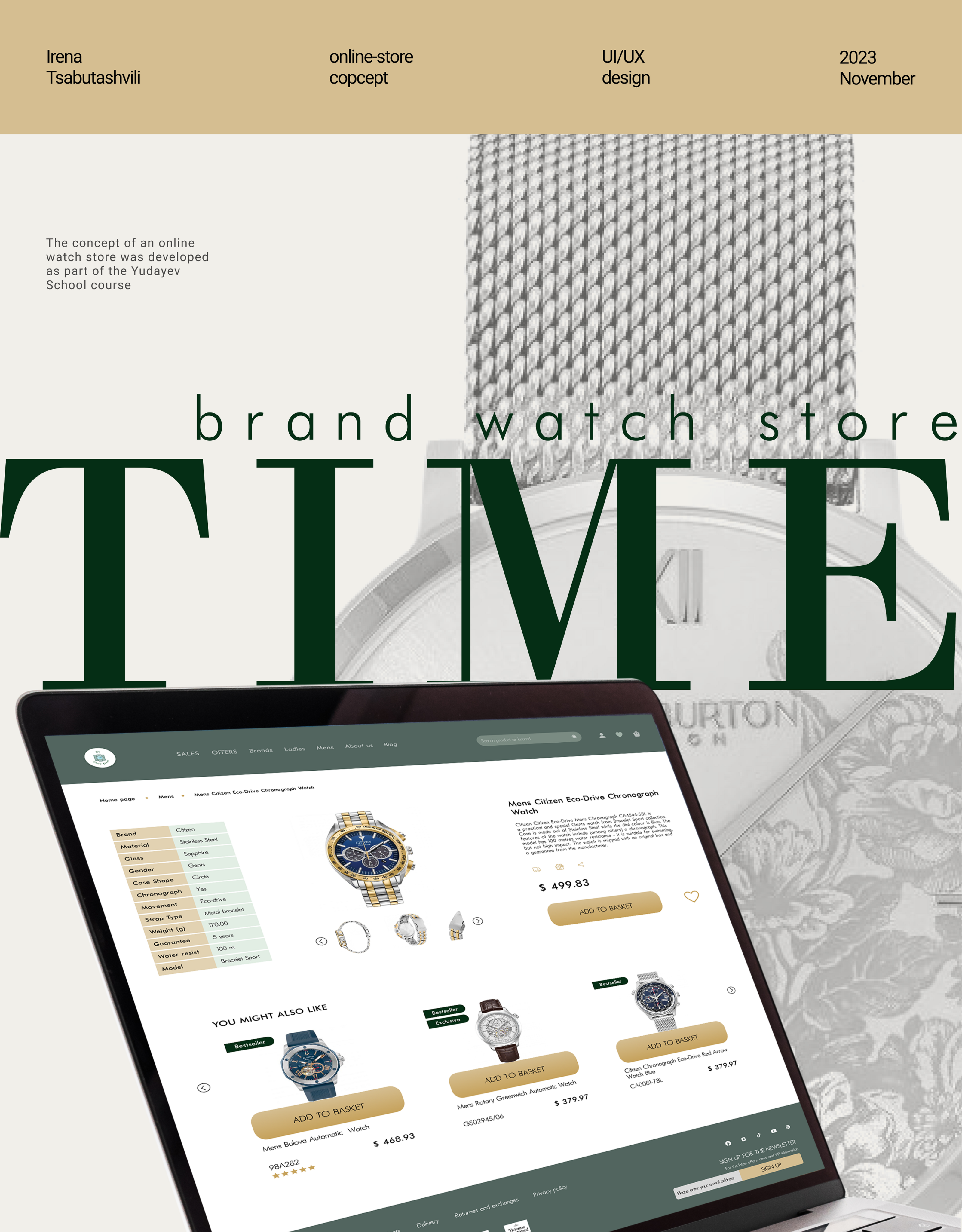 TIME/watch store concept — Изображение №1 — Интерфейсы, Брендинг на Dprofile