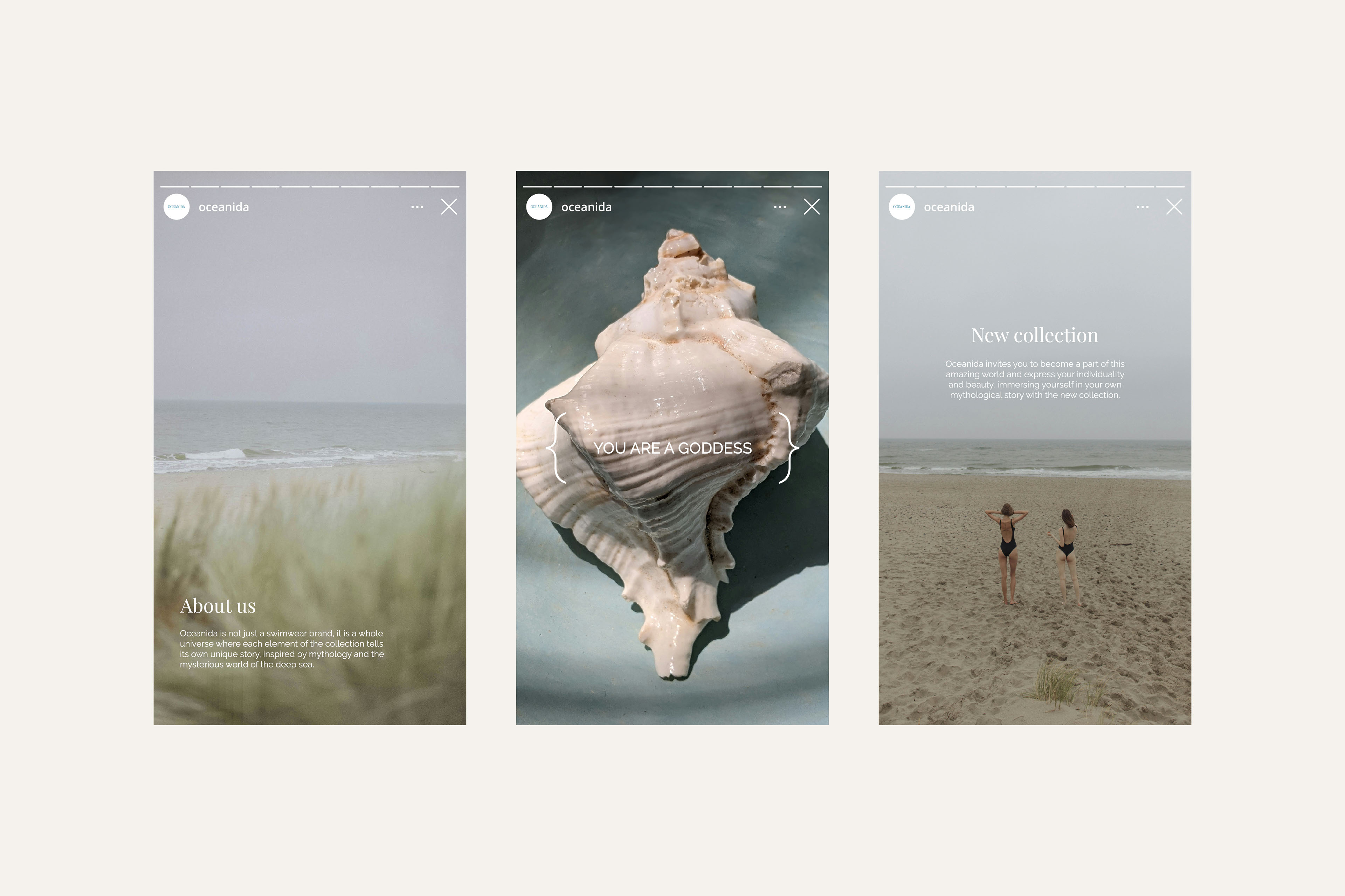 OCEANIDA бренд купальников/фирменный стиль/логотип — Изображение №11 — Брендинг, Графика на Dprofile