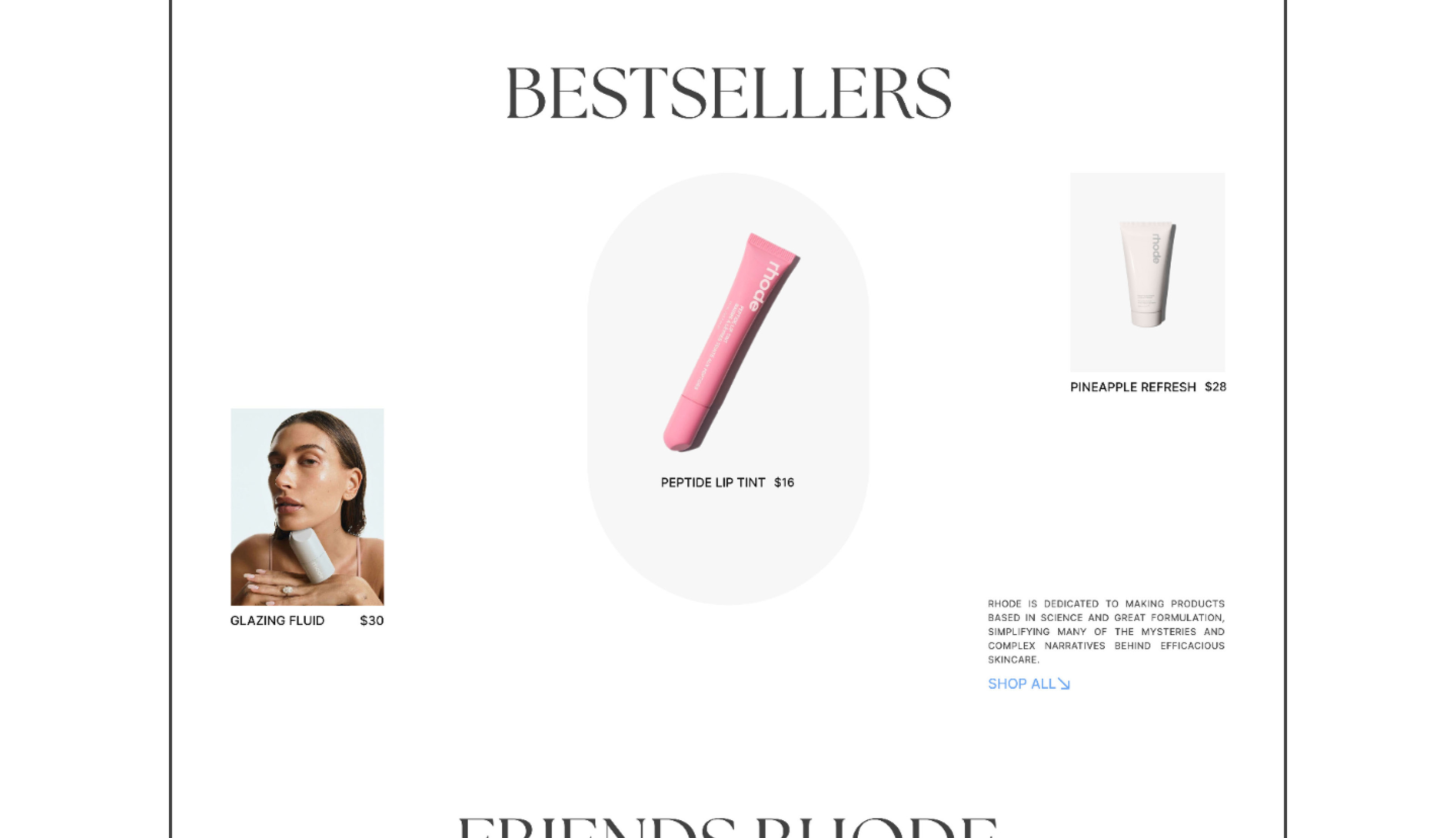 Online cosmetics store | Rhode | UI/UX design — Изображение №3 — Интерфейсы, Брендинг на Dprofile