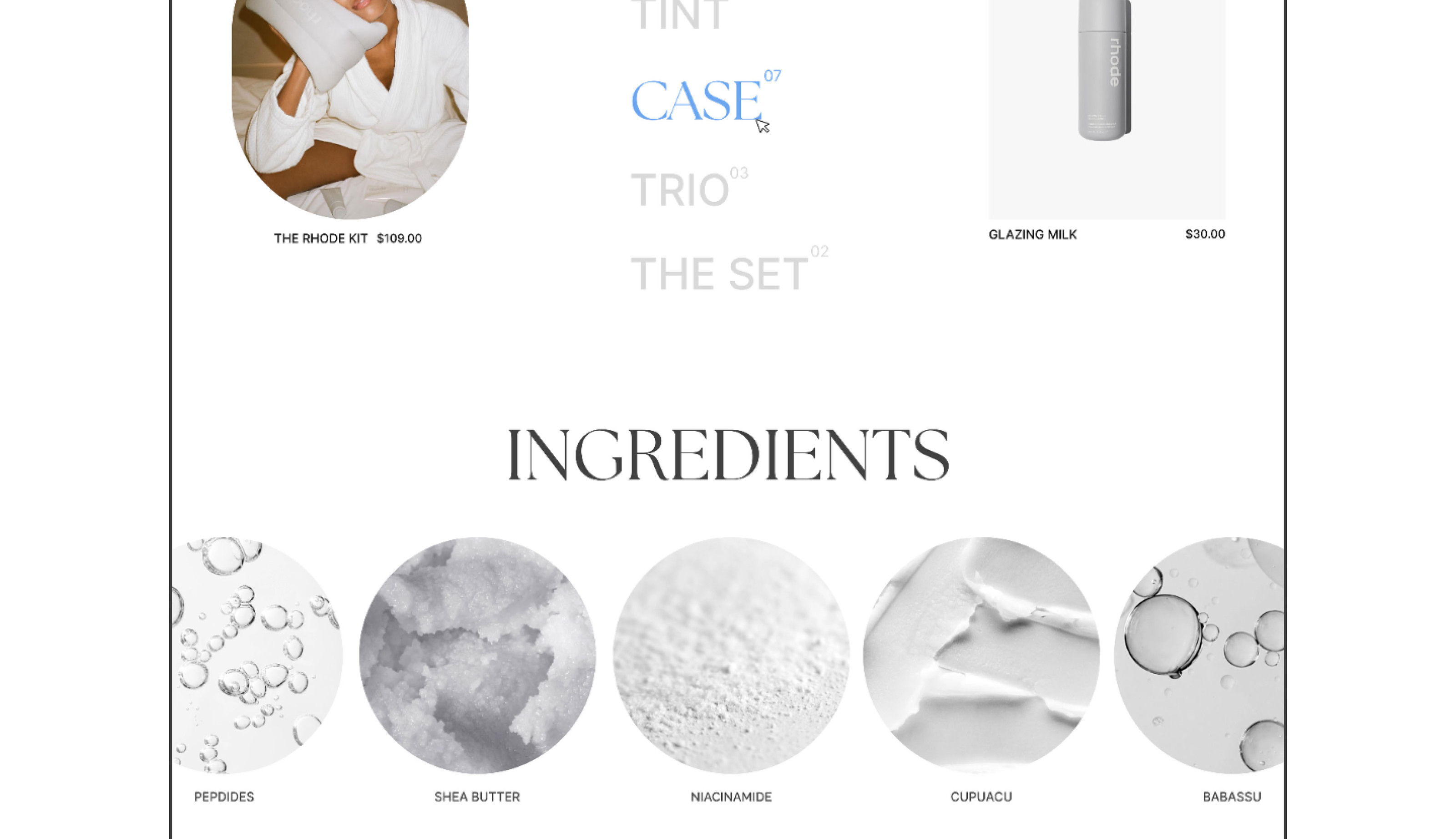 Online cosmetics store | Rhode | UI/UX design — Изображение №5 — Интерфейсы, Брендинг на Dprofile