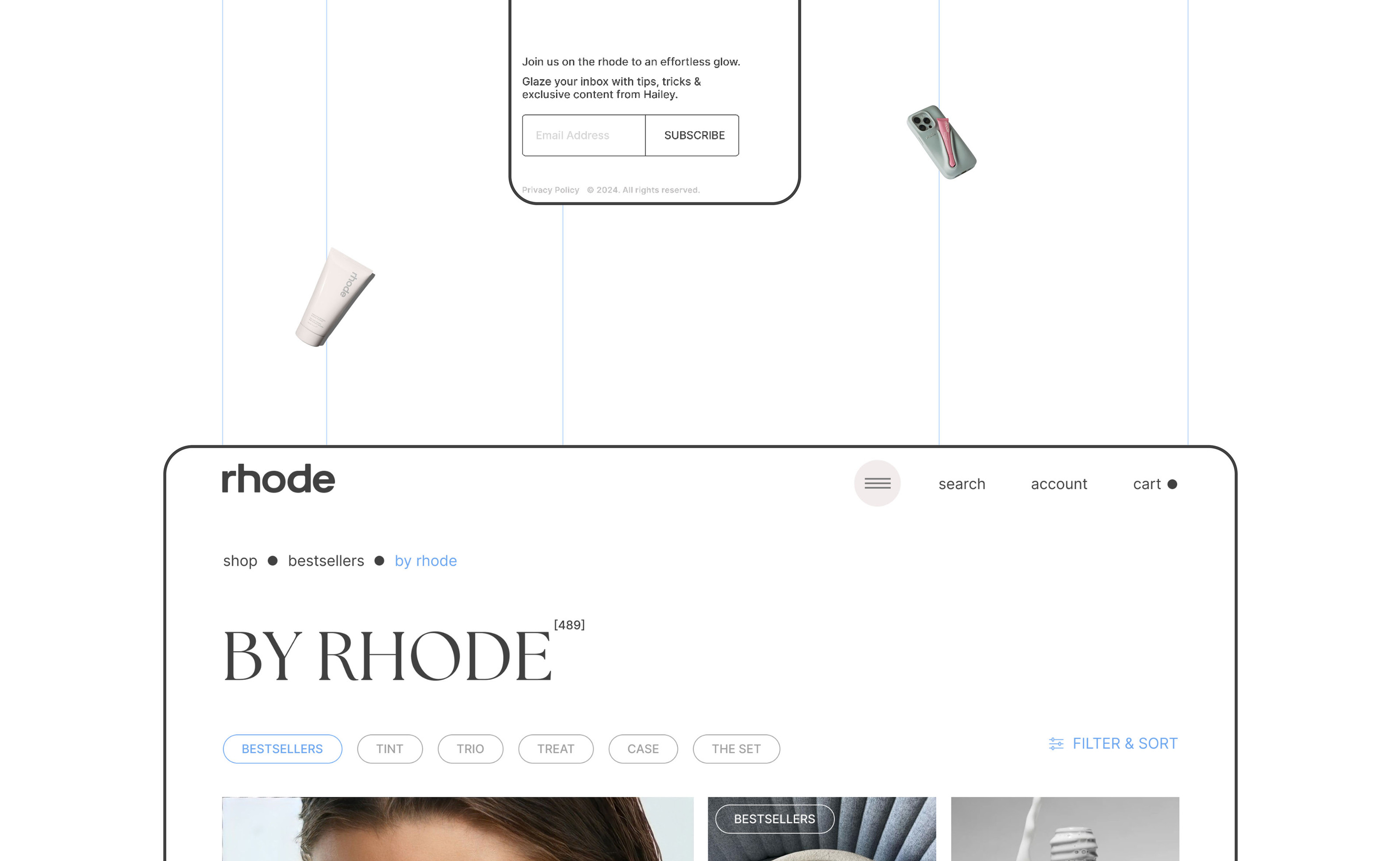 Online cosmetics store | Rhode | UI/UX design — Изображение №12 — Интерфейсы, Брендинг на Dprofile