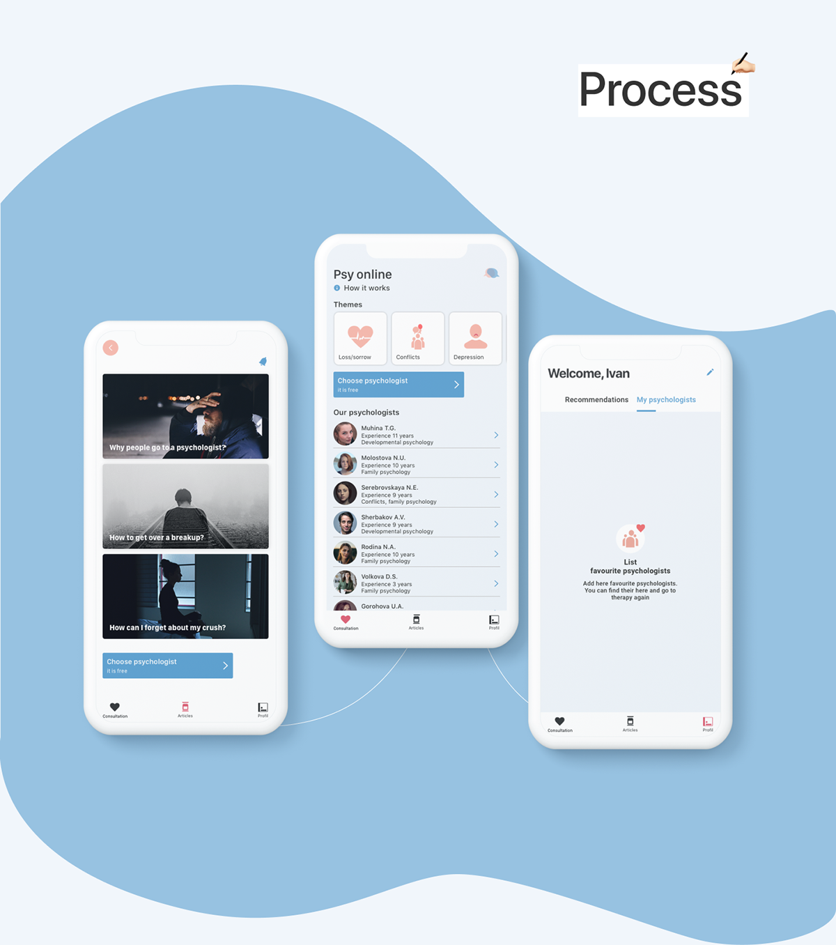 Psy online | mobile app — Изображение №6 — Интерфейсы, Анимация на Dprofile