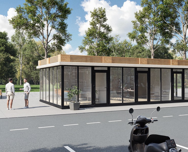 Commercial pavilion 3D Visualization на Dprofile